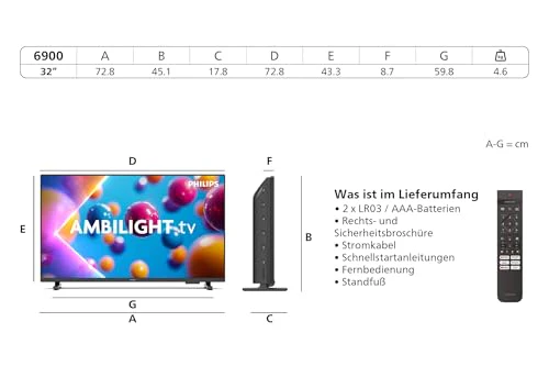 Philips 32PFS6900 HD LED Smart TV - 32 Zoll Display mit Pixel Plus, Titan OS Plattform Und Dolby Digital Sound - Funktioniert Mit Alexa Und Google Sprachassistent - Image 3