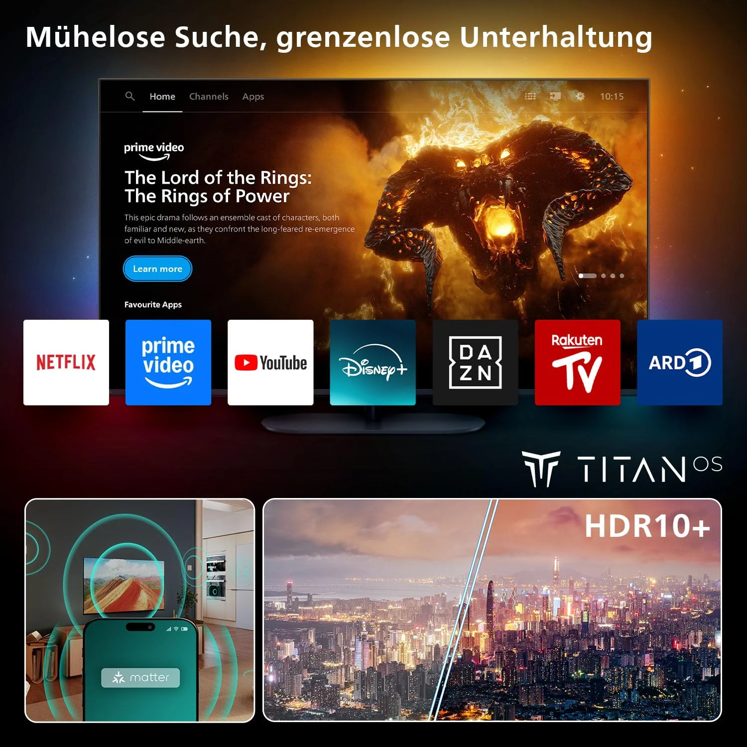 Philips 50PUS7800 4K LED Smart TV - 50 Zoll Display mit Pixel Precise Ultra HD, Titan OS Plattform und Dolby Atmos Sound - Funktioniert mit Alexa und Google Sprachassistent - Image 13