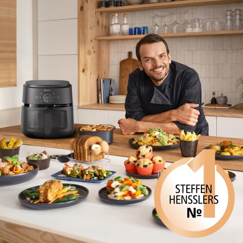 Philips Airfryer 2000 Serie – 13 Zubereitungsmöglichkeiten, 6,2l Fassungsvermögen, kompaktes Design mit Kochfenster, RapidAir-Technologie, 90% weniger Fett, leicht zu reinigen (NA230/00) - Image 3