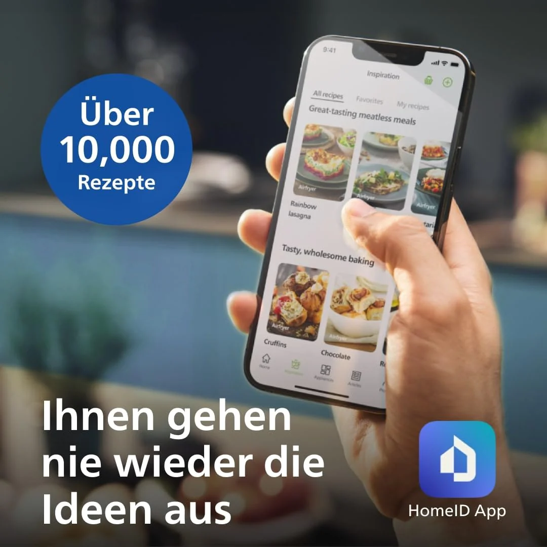 Philips Airfryer 5000-Serie L, 4.1L (0.8Kg), 13-in-1 Airfryer, Wifi verbunden, 90% Weniger Fett mit Rapid Air Technologie, Rezepte-App (HD9255/80) - Image 3