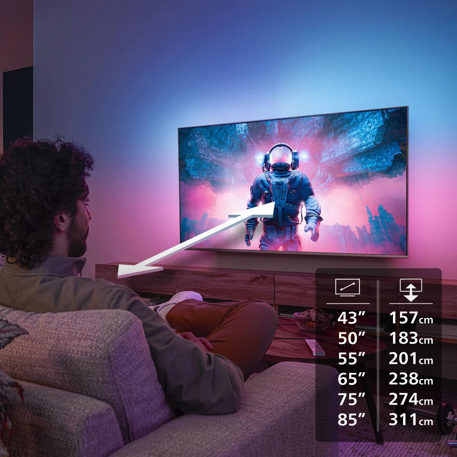 Philips Ambilight 50PUS8500 4K LED Smart TV - 50 Zoll Display mit Pixel Precise Ultra HD, Titan OS, Dolby Vision und Dolby Atmos Sound - Image 10