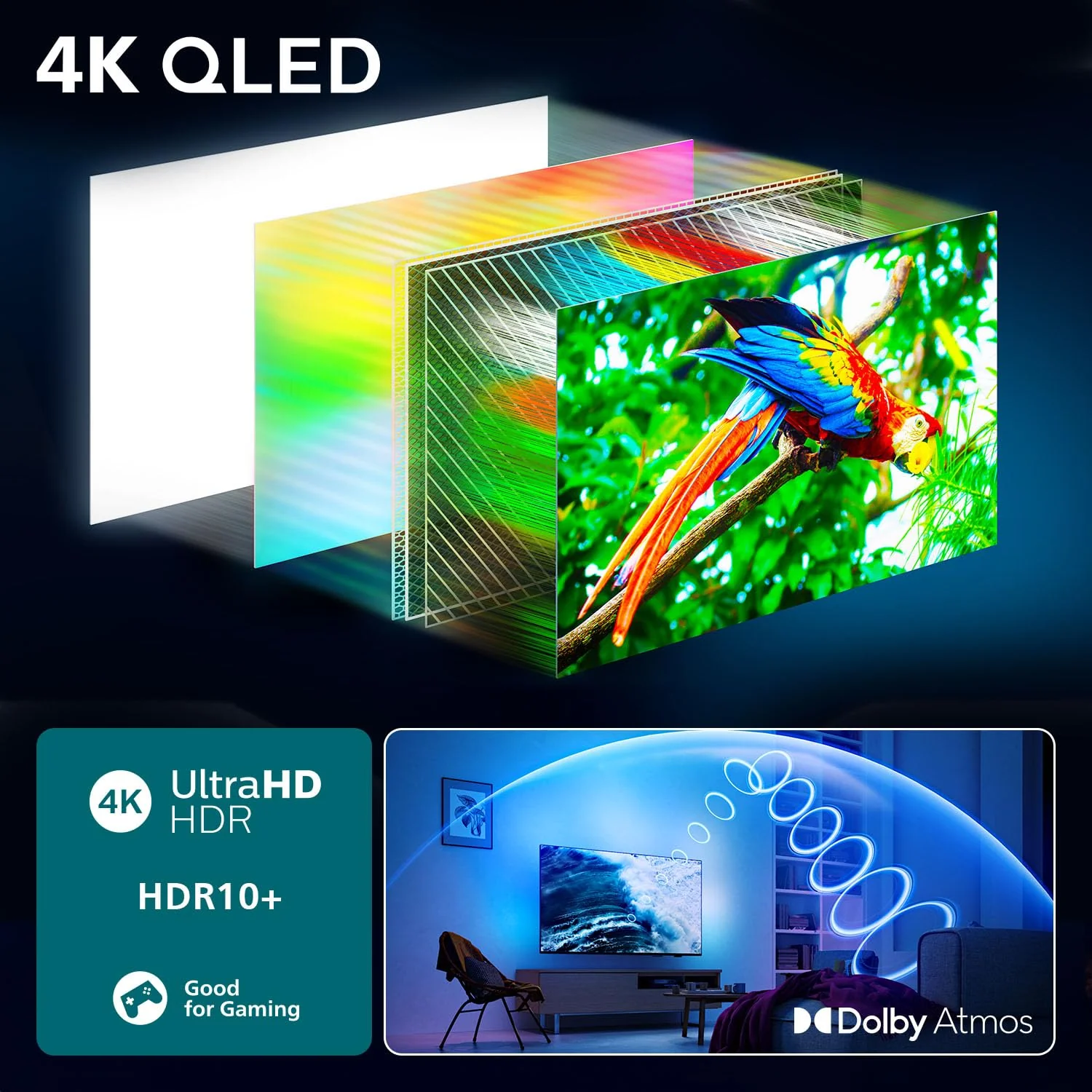 Philips Ambilight 55PUS8600 4K QLED Smart TV - 55 Zoll Display mit P5 Perfect Picture Engine Ultra HD, Titan OS, Dolby Vision und Dolby Atmos Sound - Image 14