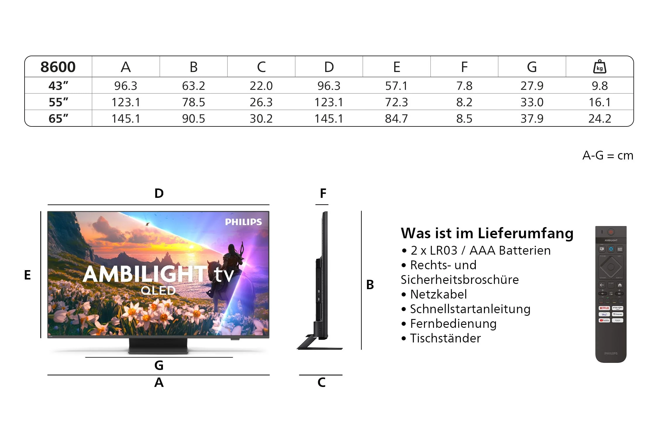 Philips Ambilight 55PUS8600 4K QLED Smart TV - 55 Zoll Display mit P5 Perfect Picture Engine Ultra HD, Titan OS, Dolby Vision und Dolby Atmos Sound - Image 15