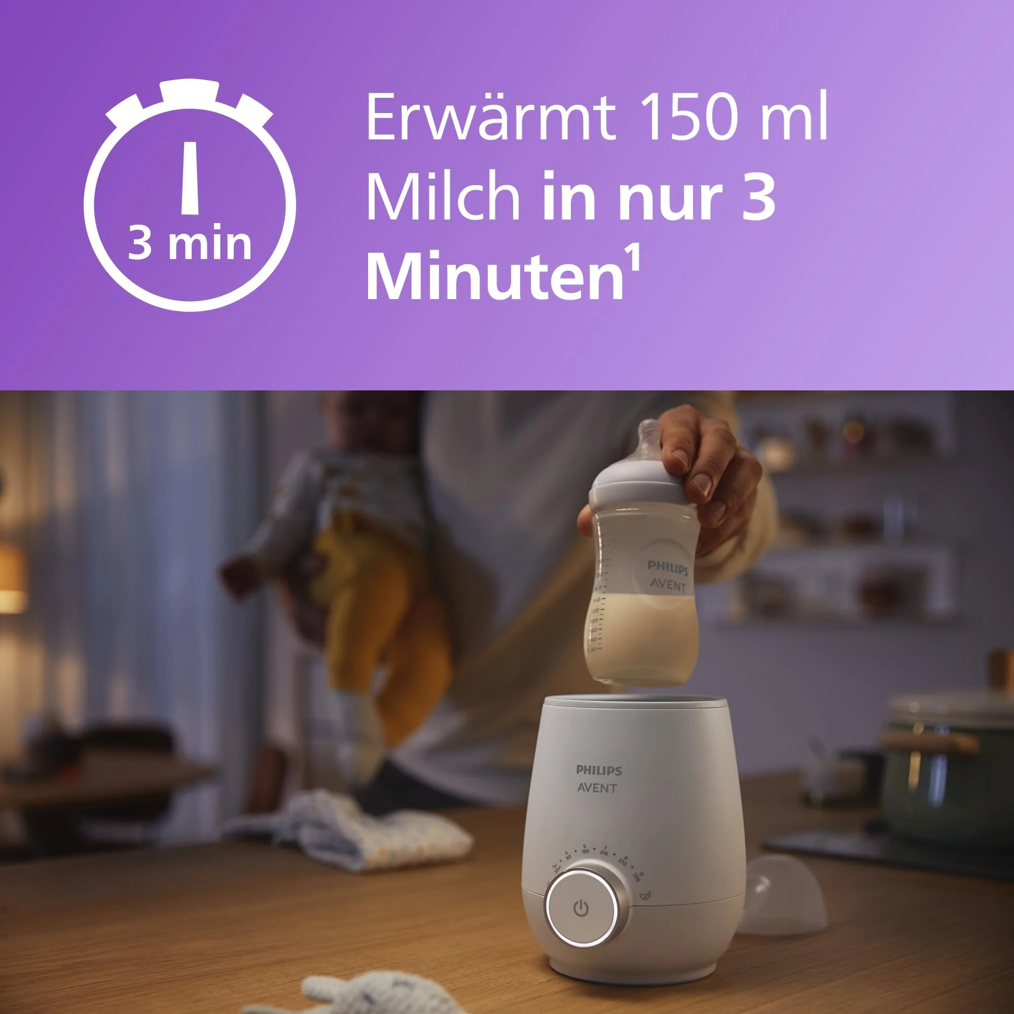 Philips Avent Schneller Premium-Fläschchenwärmer, mit intelligenter Temperaturregelung, Wasserbadtechnologie, automatischer Abschaltung, Modell SCF358/00 - Image 6