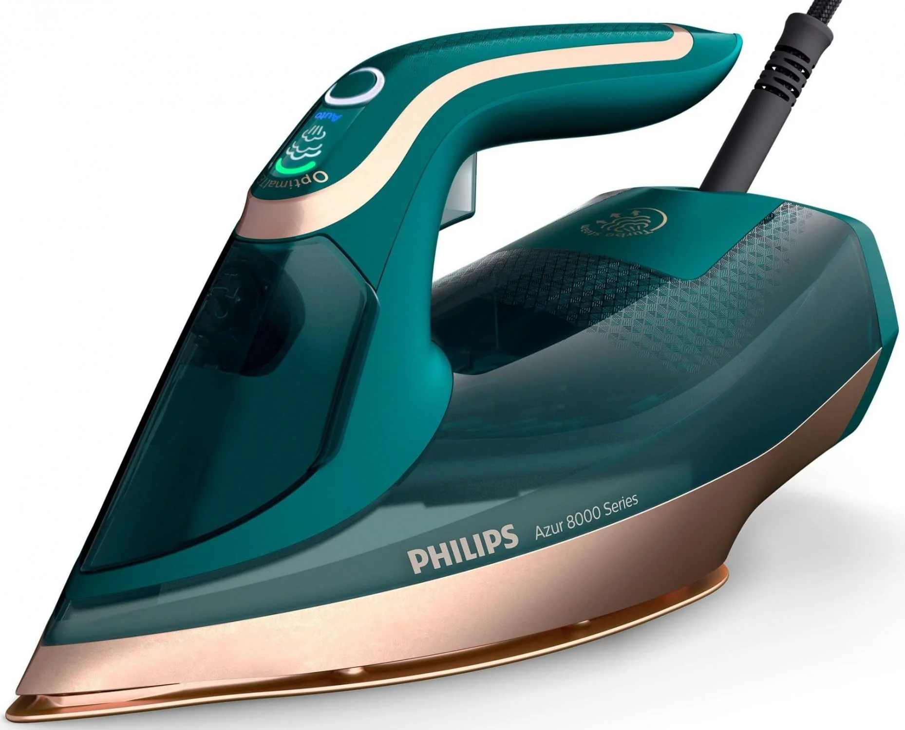 Philips Azur 8000 Serie Dampfbügeleisen - 70 g/min Dauerdampf, 240 g Turbo-Dampfstoß, 3000 W Leistung, OptimalTEMP-Technologie, Grün Opal (DST8030/70) - Image 4