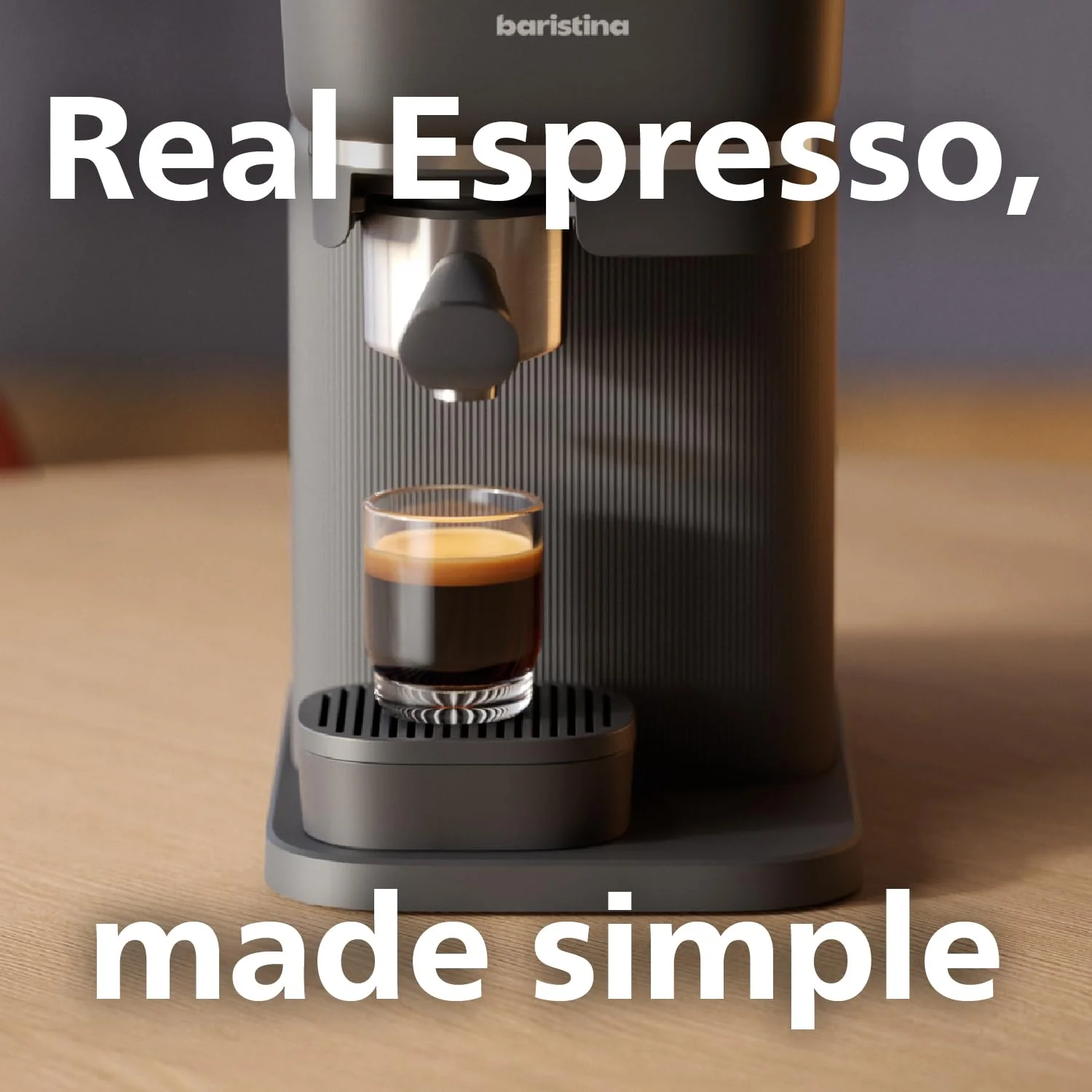 Philips Baristina Espressomaschine - Real Espresso, made simple. Kompakte Kaffeemaschine, Naturweiß mit Eschenholz-Siebträger, 16-bar-Pumpendruck, automatisches Mahlwerk, Cafe Crema (BAR302/20) - Image 6