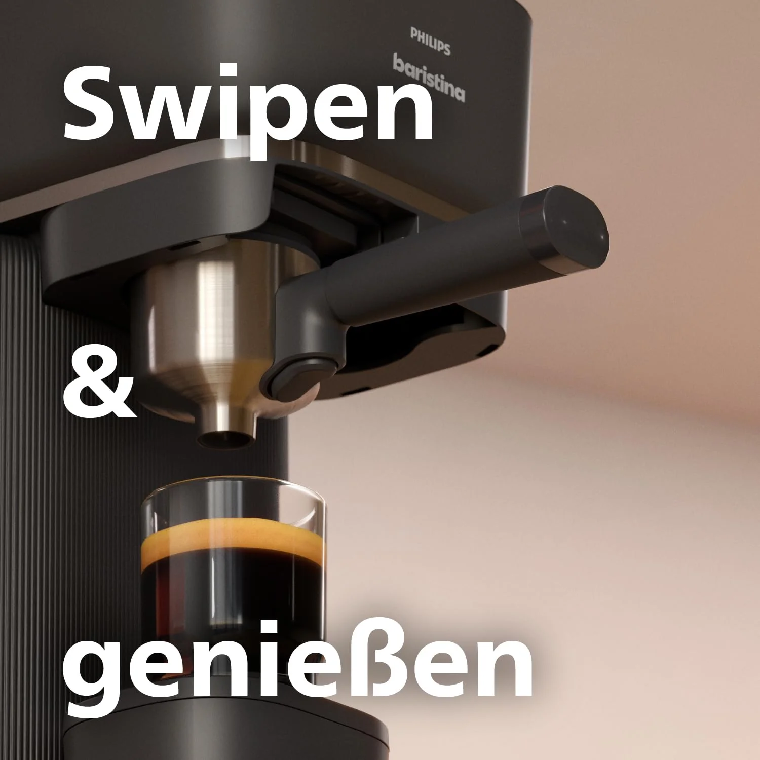 Philips Baristina Espressomaschine - Real Espresso- made simple. Kompakte Kaffeemaschine- Schwarzgrau mit schwarzgrauem Siebträger- 16-bar-Pumpendruck- automatisches Mahlwerk- Cafe Crema (BAR300/60) - Image 10