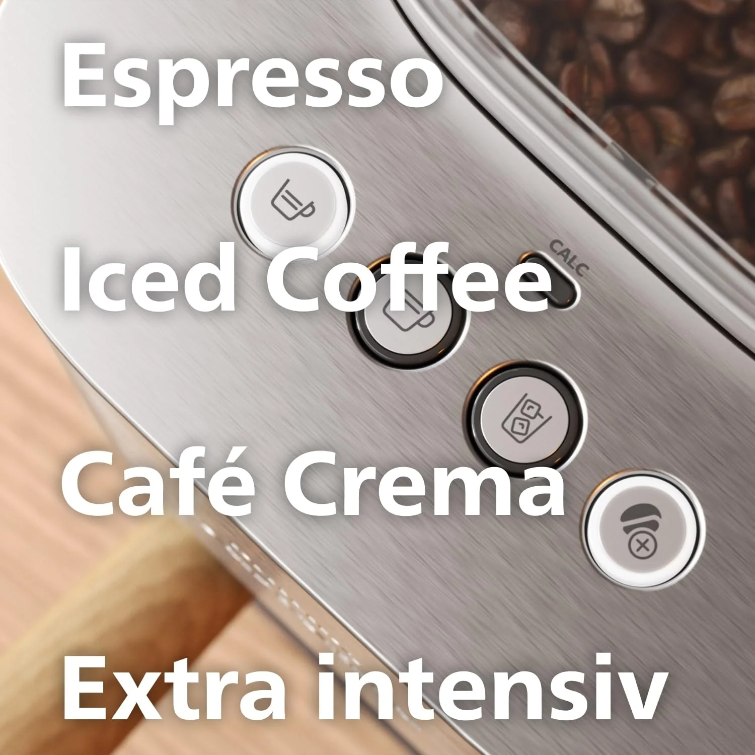 PHILIPS Baristina Plus Espressomaschine, Automatisches Mahlen, Tampen & Brühen, 16 Bar, Einfache Reinigung, Espresso, Iced Coffee, Café Crema, Mit Mahlwerk, Edelstahl mit Holz-Siebträger (BAR500/00) - Image 4