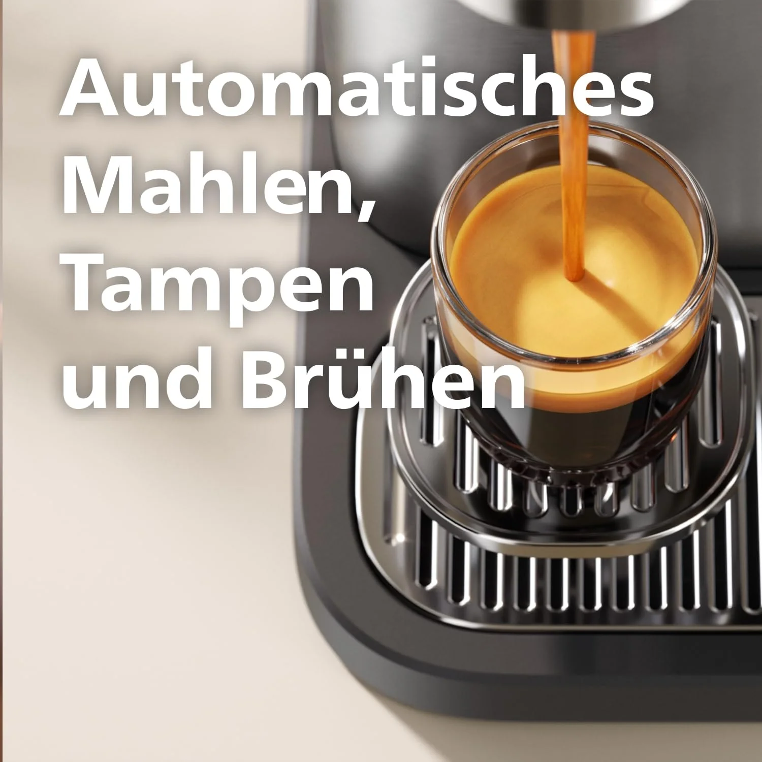 PHILIPS Baristina Plus Espressomaschine, Automatisches Mahlen, Tampen & Brühen, 16 Bar, Einfache Reinigung, Espresso, Iced Coffee, Café Crema, Mit Mahlwerk, Edelstahl mit Holz-Siebträger (BAR500/00) - Image 9