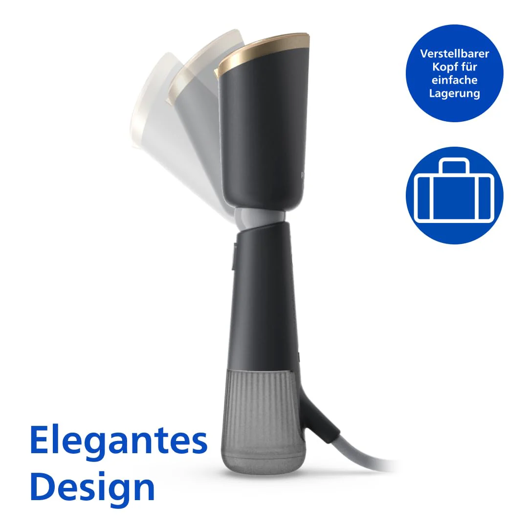 Philips Dampfglätter 5000-Serie – 35 Sekunden Aufheizen, kontinuierlicher Dampf, zwei Wassertanks, Eco-Modus, verstellbarer Kopf, Metallplatte, Handschuh, Beutel & StyleMat, anthrazit (STH5030/80) - Image 2