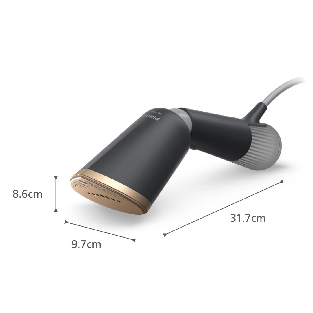 Philips Dampfglätter 5000-Serie – 35 Sekunden Aufheizen, kontinuierlicher Dampf, zwei Wassertanks, Eco-Modus, verstellbarer Kopf, Metallplatte, Handschuh, Beutel & StyleMat, anthrazit (STH5030/80) - Image 3