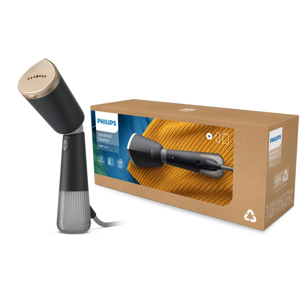 Philips Dampfglätter 5000-Serie – 35 Sekunden Aufheizen, kontinuierlicher Dampf, zwei Wassertanks, Eco-Modus, verstellbarer Kopf, Metallplatte, Handschuh, Beutel & StyleMat, anthrazit (STH5030/80) - Image 9