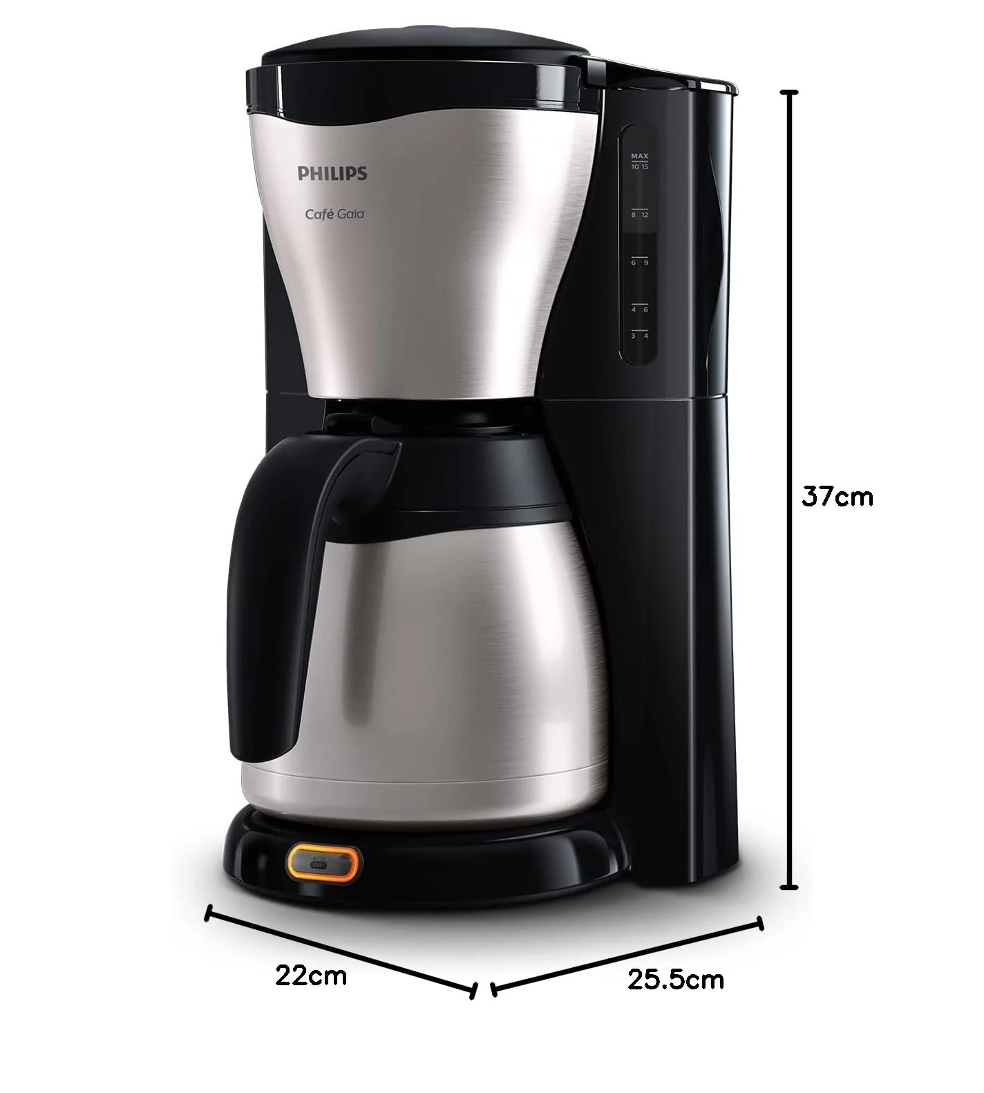 PHILIPS Filterkaffeemaschine – 1.2-Liter-Thermoskanne, bis zu 15 Tassen, Edelstahl, (HD7546/20), 1000watts, 25.5 x 22.1 x 37.01 cm, silbern/schwarz - Image 2