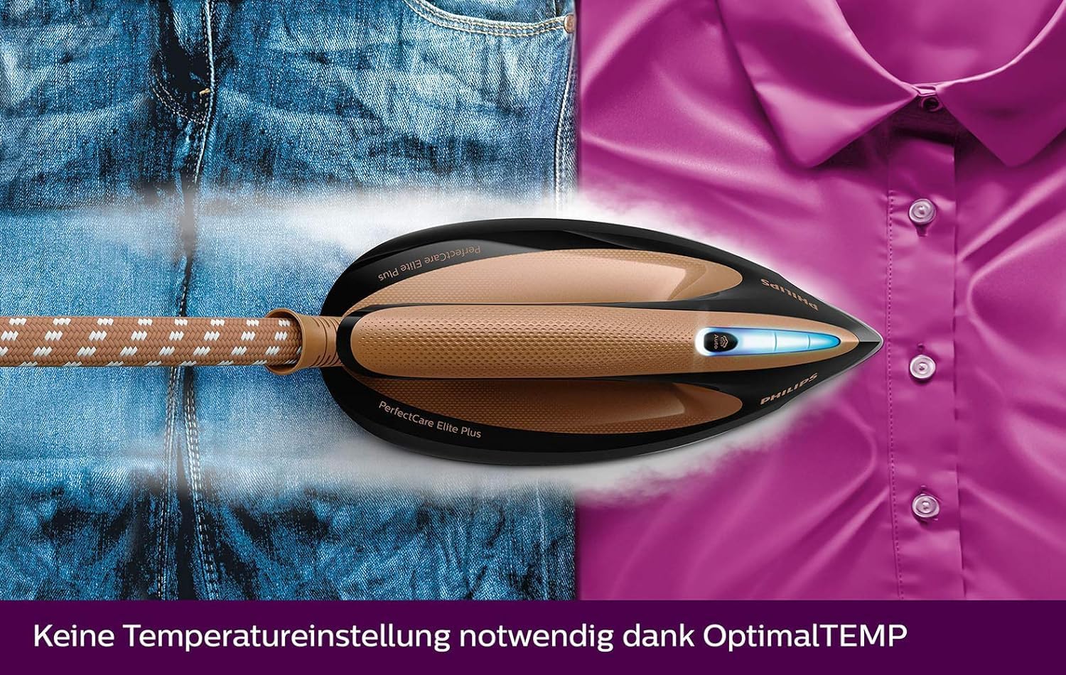 Philips GC9682/80 Perfect Care Elite Plus Dampfbügelstation (2700 Watt, DynamiQ-Sensor, 8 bar, 1,8 Liter, Version DE) kupfer / schwarz - Image 8