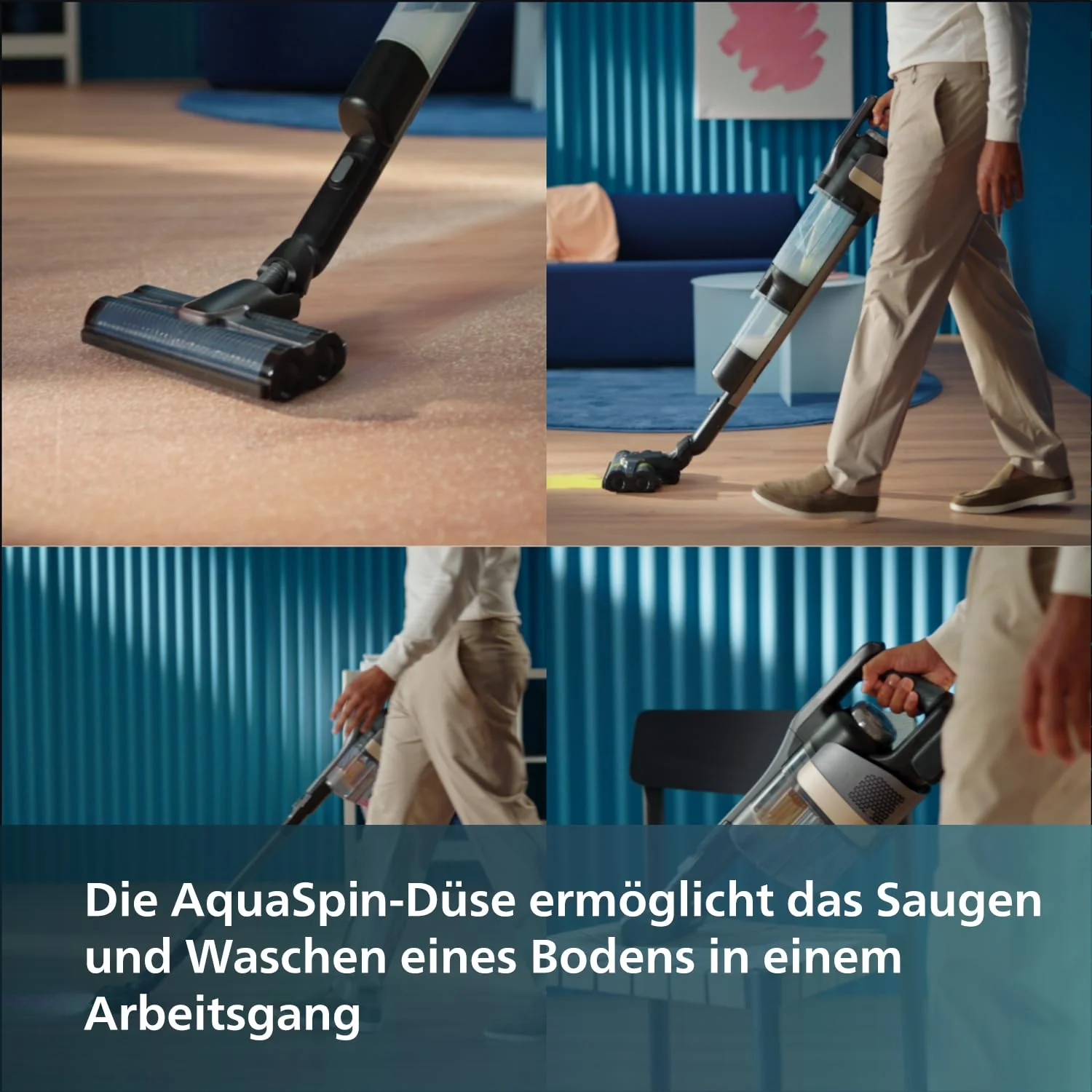 Philips Kabelloser Nass-Trocken-Sauger 7000 Series, Staubsaugen und Nasswischen, Automatische Selbstreinigung, bis zu 30 Minuten Laufzeit und 180 m2, Anthrazit/Champagnerfarben (XW7110/01) - Image 5