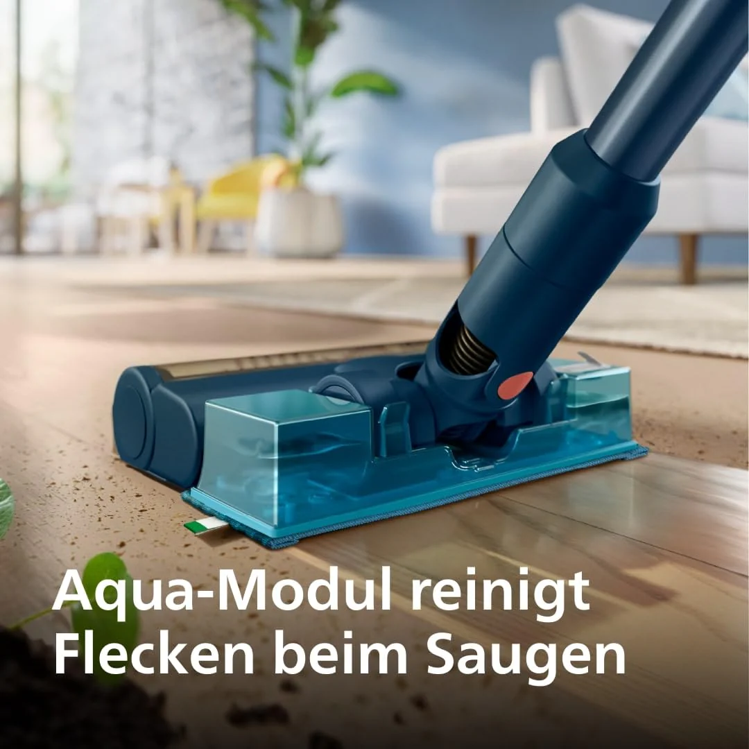 Philips kabelloser Staubsauger der Serie 5000 für Haustiere, leistungsstarke Saugleistung auf Hartböden und Teppichen, Düse mit LED-Licht, Haustierdüse, Aqua-Modul, Austauschbarer Akku (XC5142/01) - Image 7