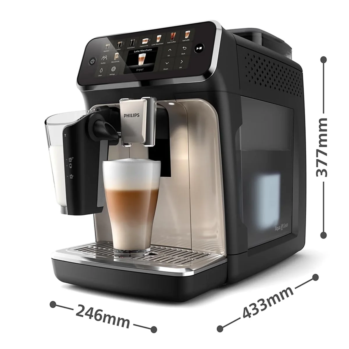 PHILIPS Serie 5500 Kaffeevollautomat inkl. Latte Go, SilentBrew-Technologie, Schnellstart. Aromatischer Kaffee aus frisch gemahlenen Bohnen, 20 Heiß- und Eisgetränke, Matt-Schwarz (EP5547/90) - Image 2