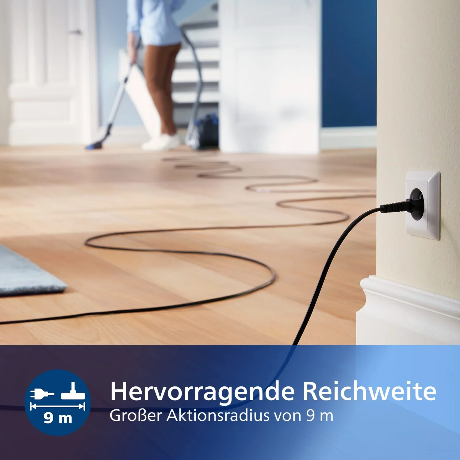 Philips Series 2000 Staubsauger mit Beutel – 900-W-Staubsauger mit Allergiefilter, 9 m Aktionsradius (FC8243/09) - Image 3
