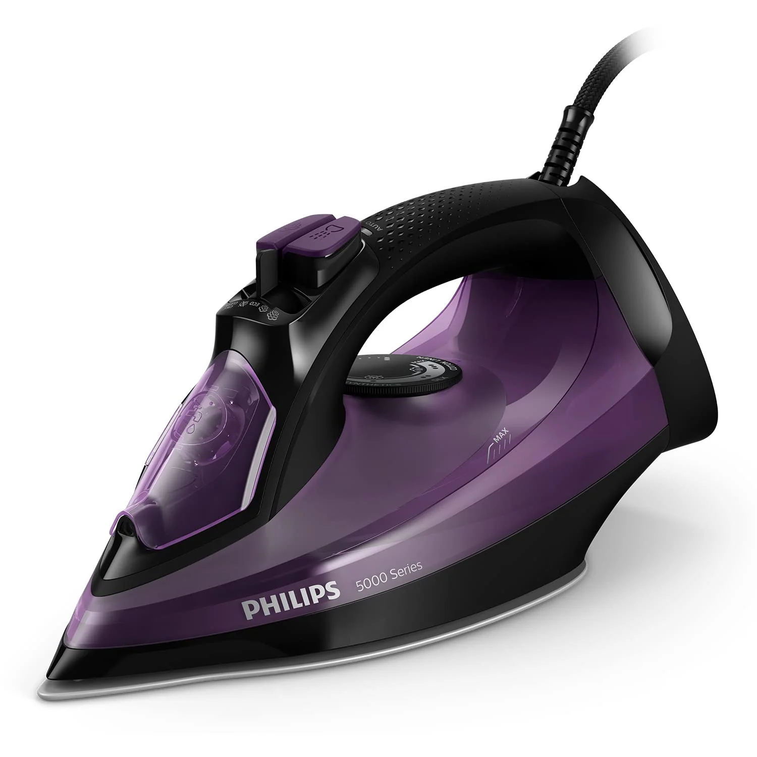 Philips Series 5000 Dampfbügeleisen – 2400 W, konstante Dampfleistung 45 g/min, Dampfstoß 180 g, Vertikaldampf, SteamGlide Plus Bügelsohle, schwarz/lila (DST5030/80) - Image 10