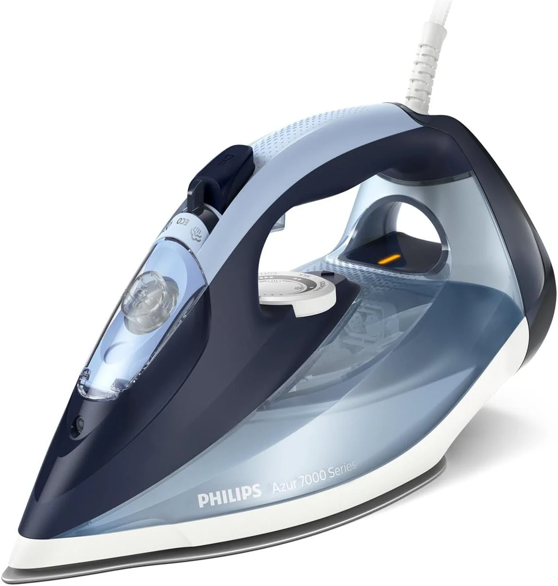 Philips Series 7000 Dampfbügeleisen – 3000 W, konstante Dampfleistung 55 g/min, Dampfstoß 250 g, Vertikaldampf, SteamGlide Elite Bügelsohle, Blau/Gelb (DST7060/20) - Image 2