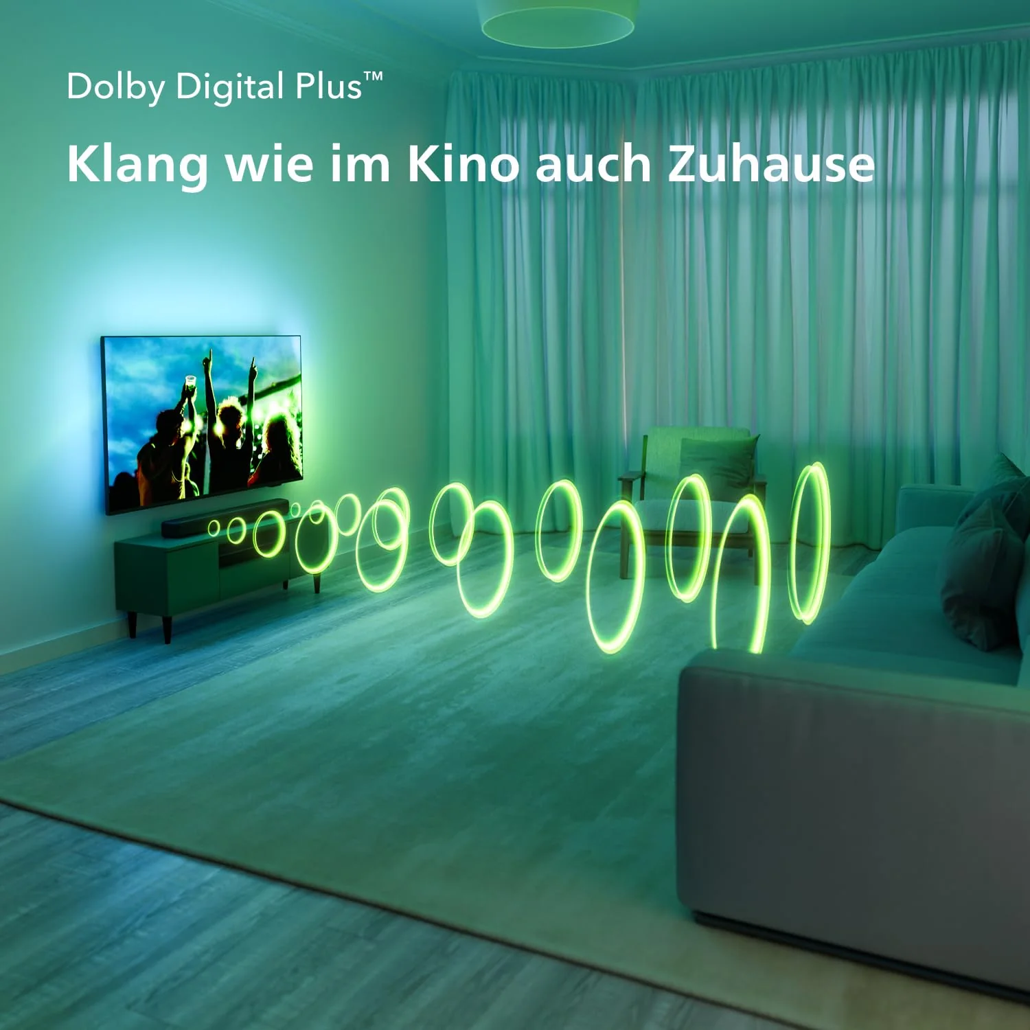 Philips TAB5109 Soundbar 2.0-2 Kanal 120W, DTS Virtual X, Bluetooth 5.4, HDMI ARC, optische Verbindung und USB-Konnektivität - Dunkelgrau - Image 2