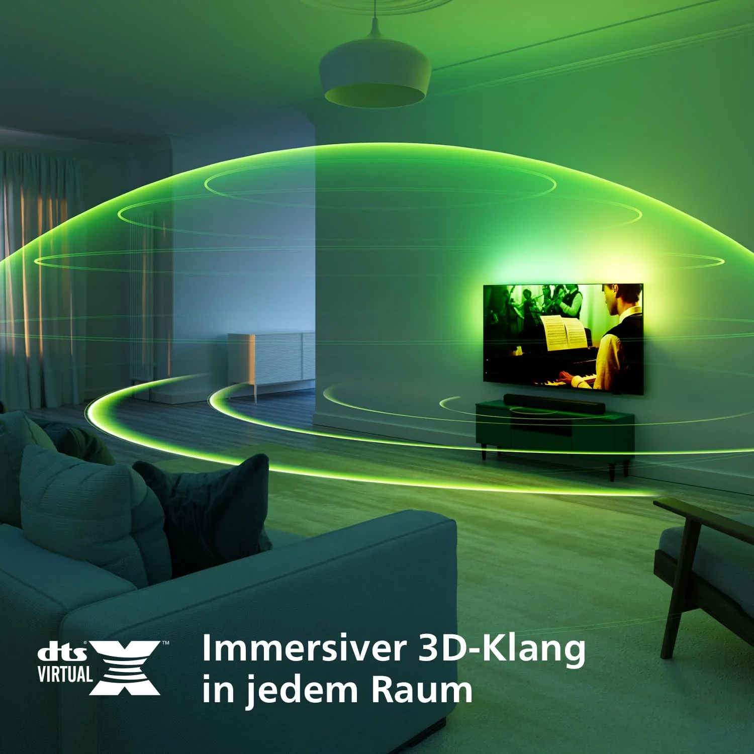 Philips TAB5109 Soundbar 2.0-2 Kanal 120W, DTS Virtual X, Bluetooth 5.4, HDMI ARC, optische Verbindung und USB-Konnektivität - Dunkelgrau - Image 8