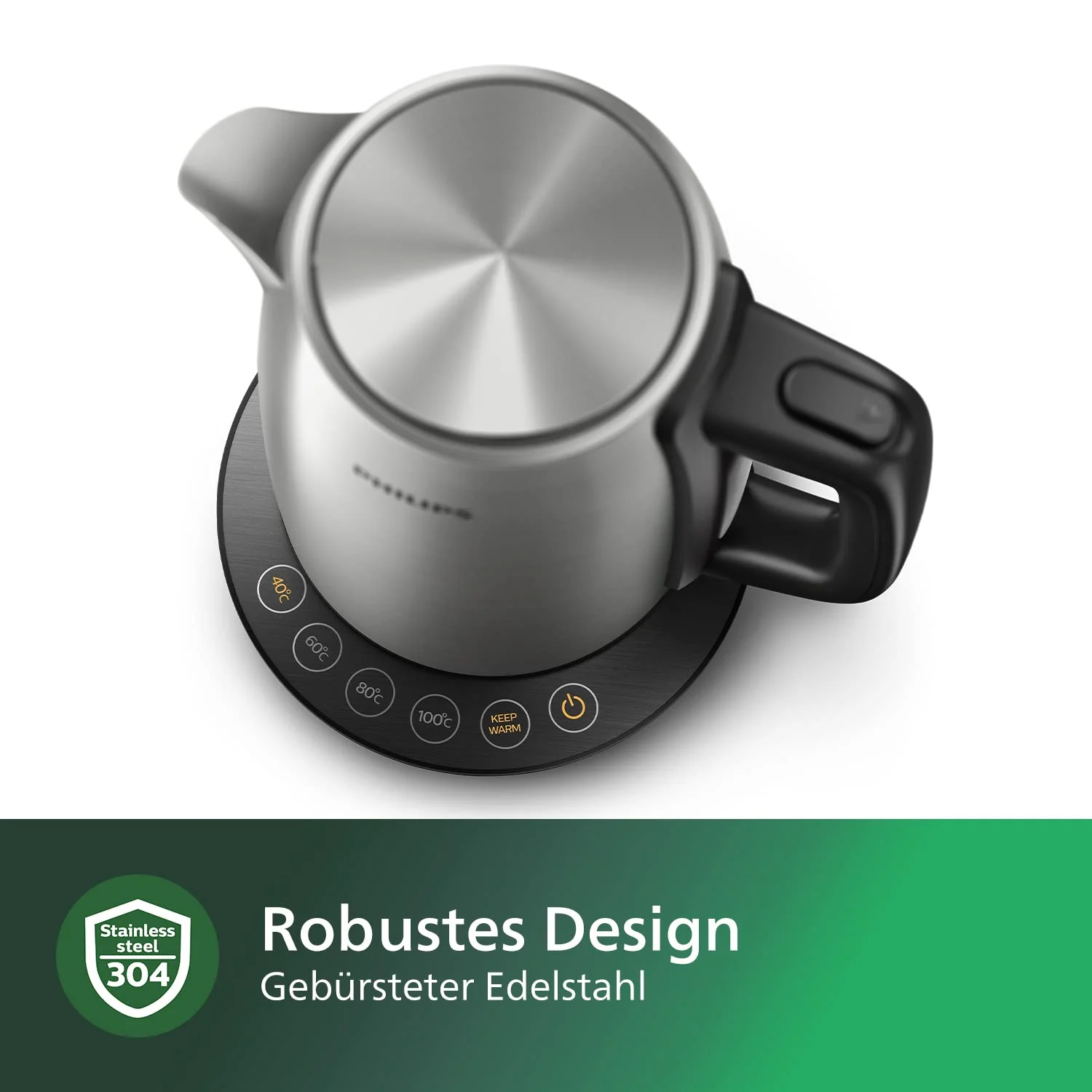 Philips Wasserkocher, 1.7 L Fassungsvermögen, Mit Temperaturregelung, Warmhaltefunktion und Kontrollanzeige, Pirouettenbasis, 2200 Watt, 23 X 18.8 X 25.7 Cm, Edelstahl (HD9359/90) - Image 5