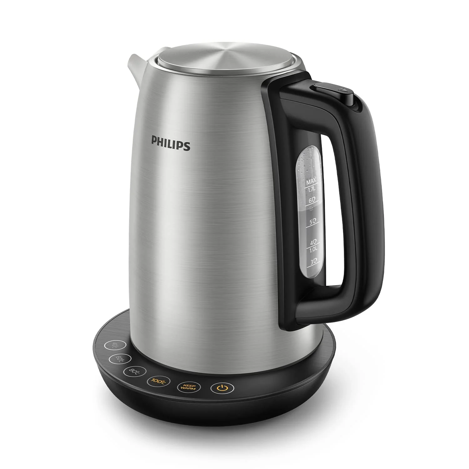 Philips Wasserkocher, 1.7 L Fassungsvermögen, Mit Temperaturregelung, Warmhaltefunktion und Kontrollanzeige, Pirouettenbasis, 2200 Watt, 23 X 18.8 X 25.7 Cm, Edelstahl (HD9359/90) - Image 7