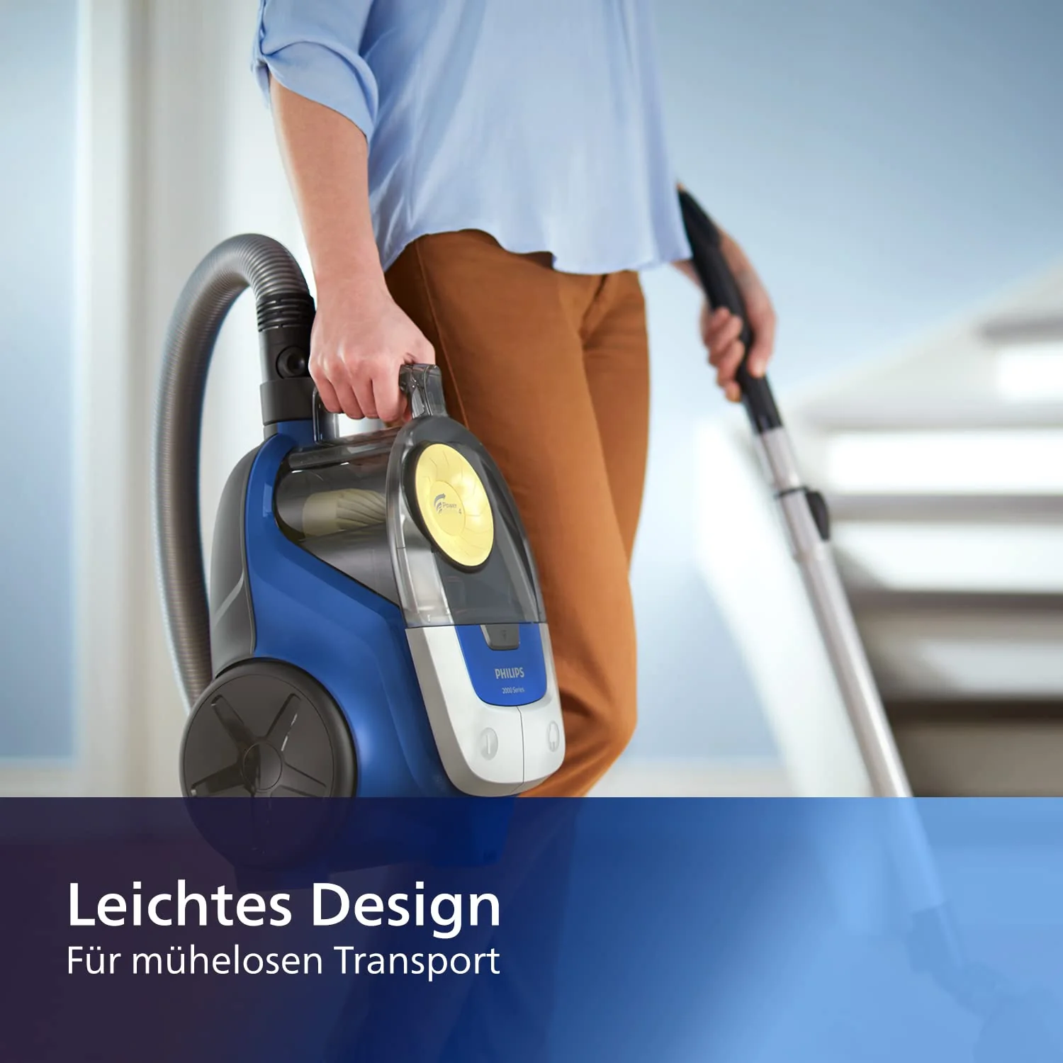 Philips XB2125/09 Beutelloser Staubsauger Serie 2000, 850 W, PowerCyclone 4, Super Clean Air-Filter Blau