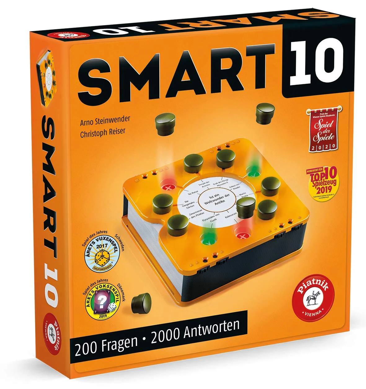 Piatnik 7167 - Smart 10 | Das revolutionäre Alleswisser Brettspiel I Für die Quizfreunde | Wer ist der Quizkönig | Ab 12 Jahren | Wissenfragen von A - Z | Für Unterwegs und Zuhause