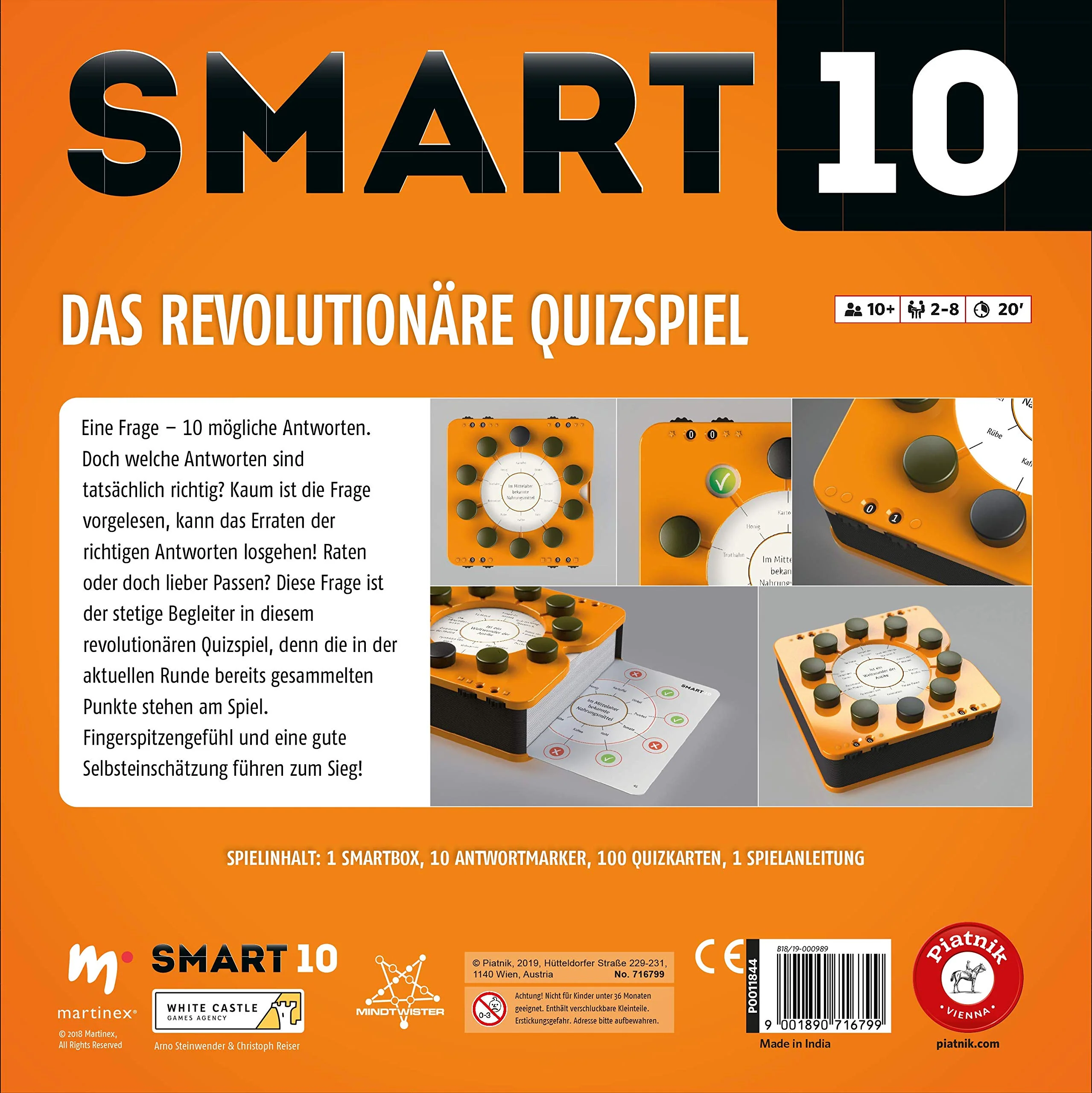 Piatnik 7167 - Smart 10 | Das revolutionäre Alleswisser Brettspiel I Für die Quizfreunde | Wer ist der Quizkönig | Ab 12 Jahren | Wissenfragen von A - Z | Für Unterwegs und Zuhause - Image 6