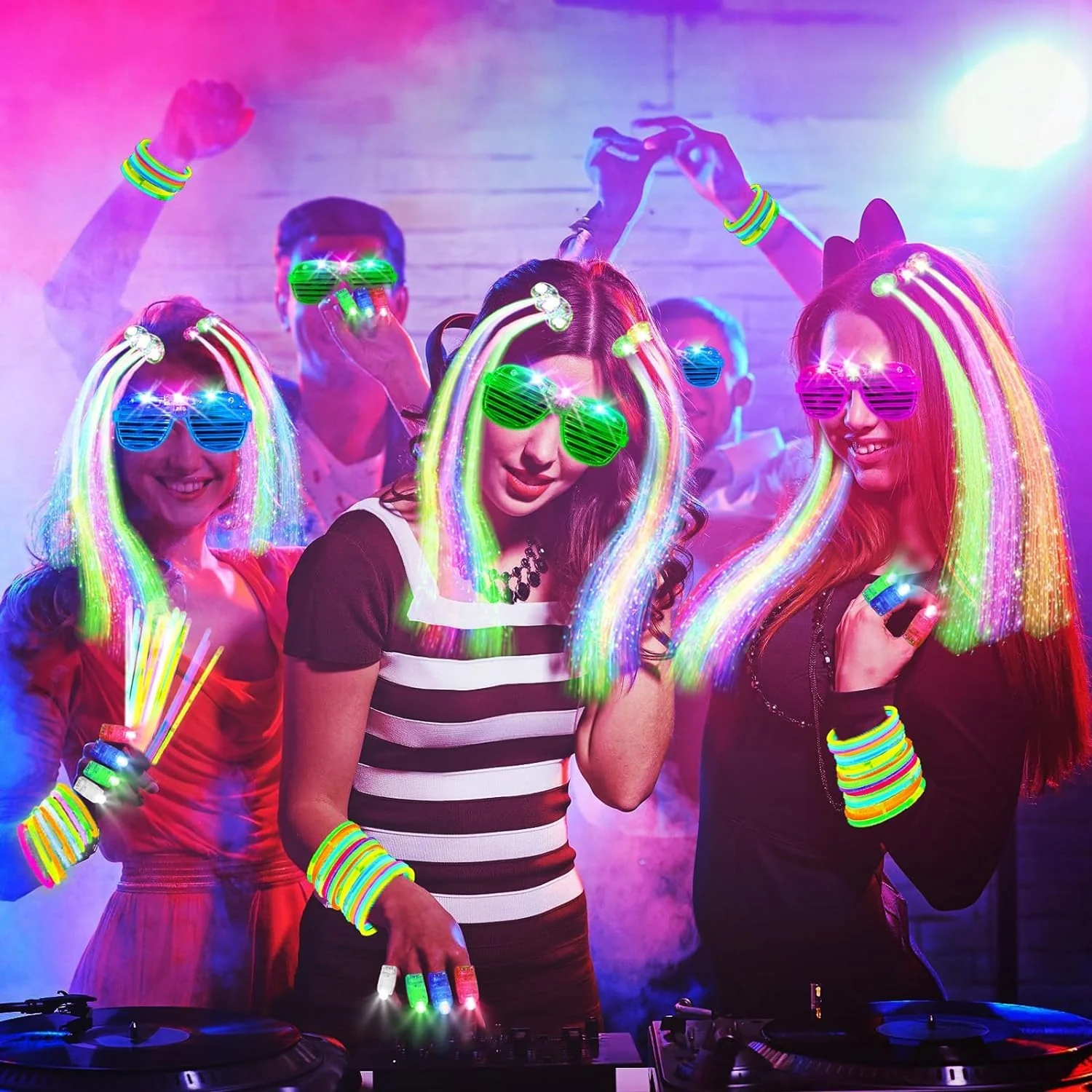 Piucrty Knicklichter Party Set 158Pcs Mitgebsel Kindergeburtstag Leuchtstäbe Pinata Füllung Kinder Neon Party Deko Accessoires Gastgeschenke Kleinigkeiten Gadgets Give Aways Glow Sticks Wundertüte - Image 4