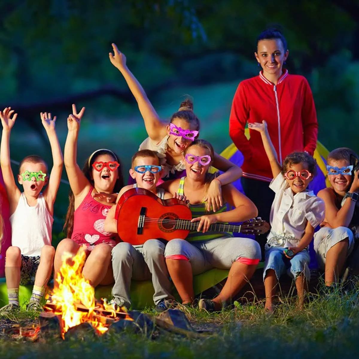 Piucrty Mitgebsel Kindergeburtstag Led Brille 12Pcs Gastgeschenke Leuchtspielzeug Kinder Rave Neon Party Gadgets Give Aways für Wundertüte Partybrille Geburtstag Leuchtendes Spielzeug Geschenke - Image 2