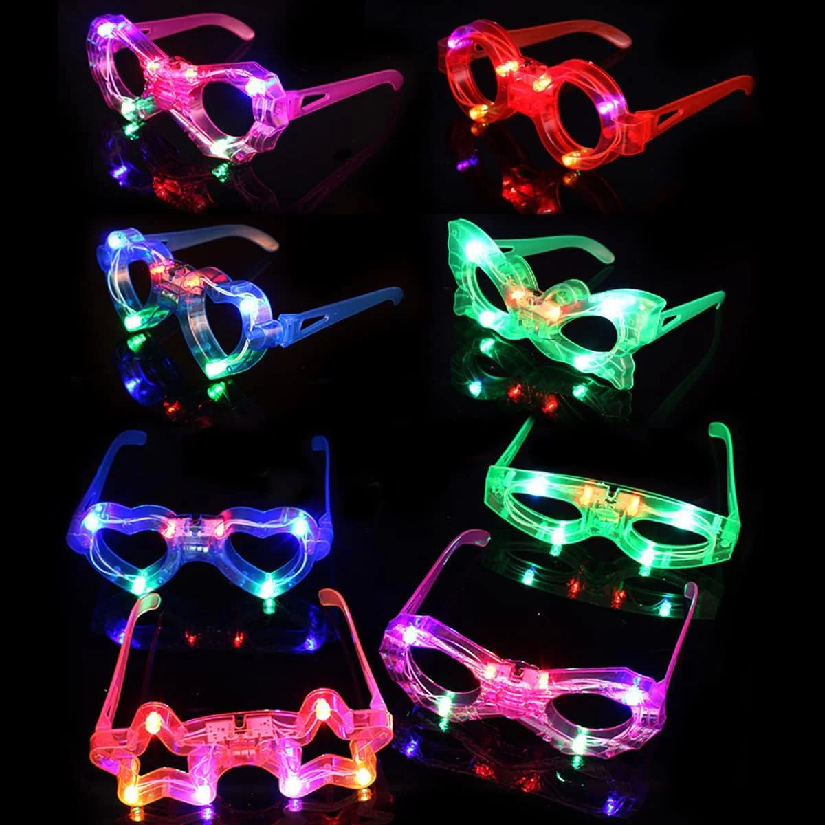Piucrty Mitgebsel Kindergeburtstag Led Brille 12Pcs Gastgeschenke Leuchtspielzeug Kinder Rave Neon Party Gadgets Give Aways für Wundertüte Partybrille Geburtstag Leuchtendes Spielzeug Geschenke - Image 4