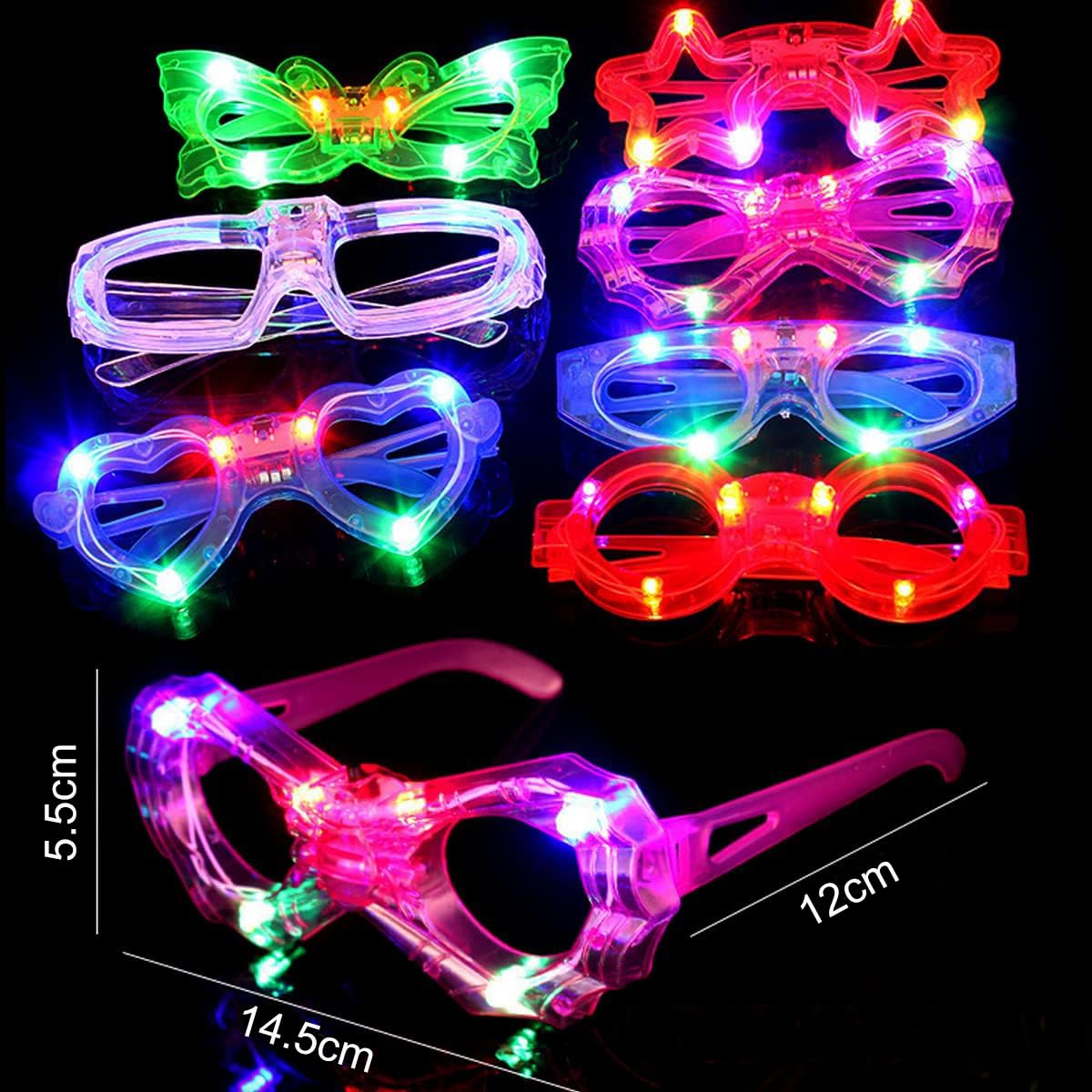Piucrty Mitgebsel Kindergeburtstag Led Brille 12Pcs Gastgeschenke Leuchtspielzeug Kinder Rave Neon Party Gadgets Give Aways für Wundertüte Partybrille Geburtstag Leuchtendes Spielzeug Geschenke - Image 6