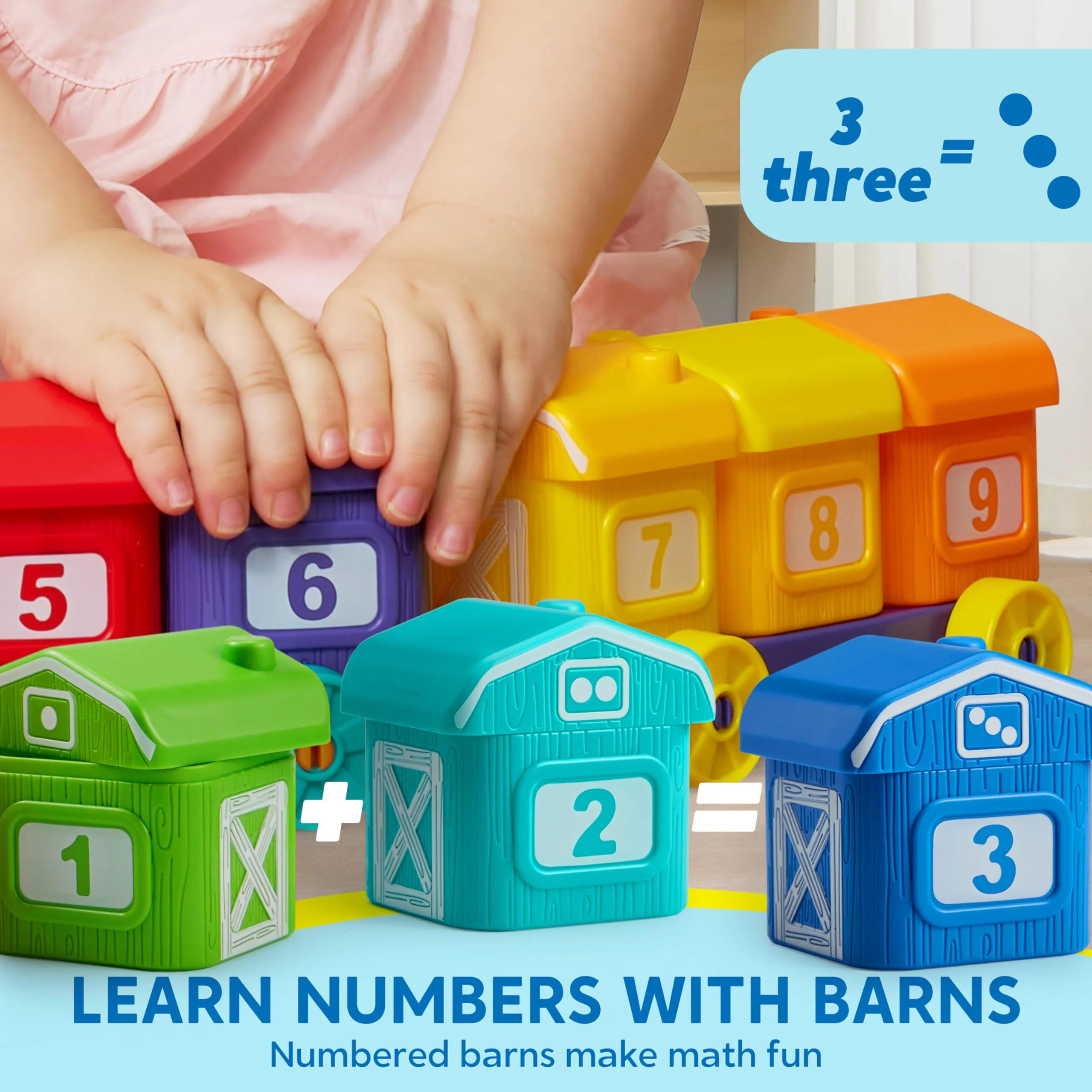 Play-Act Montessori Baby Spielzeug ab 1 2 3 Jahr, Lernbauernhofzug zum Zählen, Zuordnen und Sortieren, inkl. 9 Bauernhoftieren und 1 Bauer, Lernspielzeug Geschenk für Junge und Mädchen ab 1 2 3 Jahre - Image 8