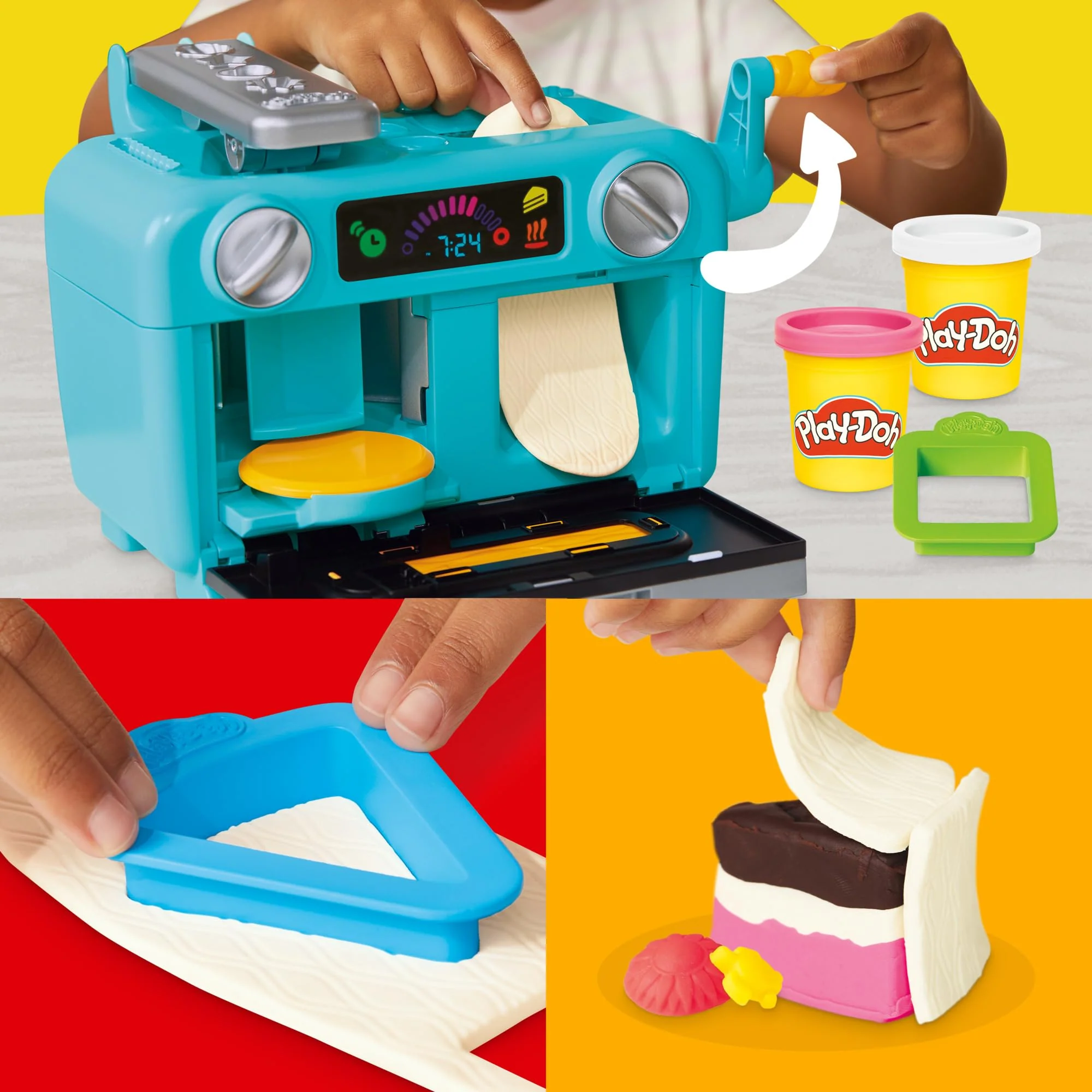 Play-Doh Bunte Konditorei mit Spielzeug-Ofen, Werkzeugen, Accessoires und 11 Dosen Knetmasse zum Formen, Backen und Dekorieren, Bastel-Set für Mädchen und Jungen ab 4 Jahren - Image 11