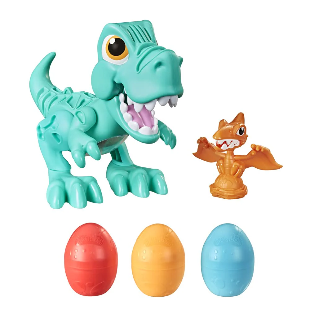 Play-Doh Dino Crew Gefräßiger Tyrannosaurus, Spielzeug für Kinder ab 3 Jahren mit lustigen Dinogeräuschen, Multi Colour