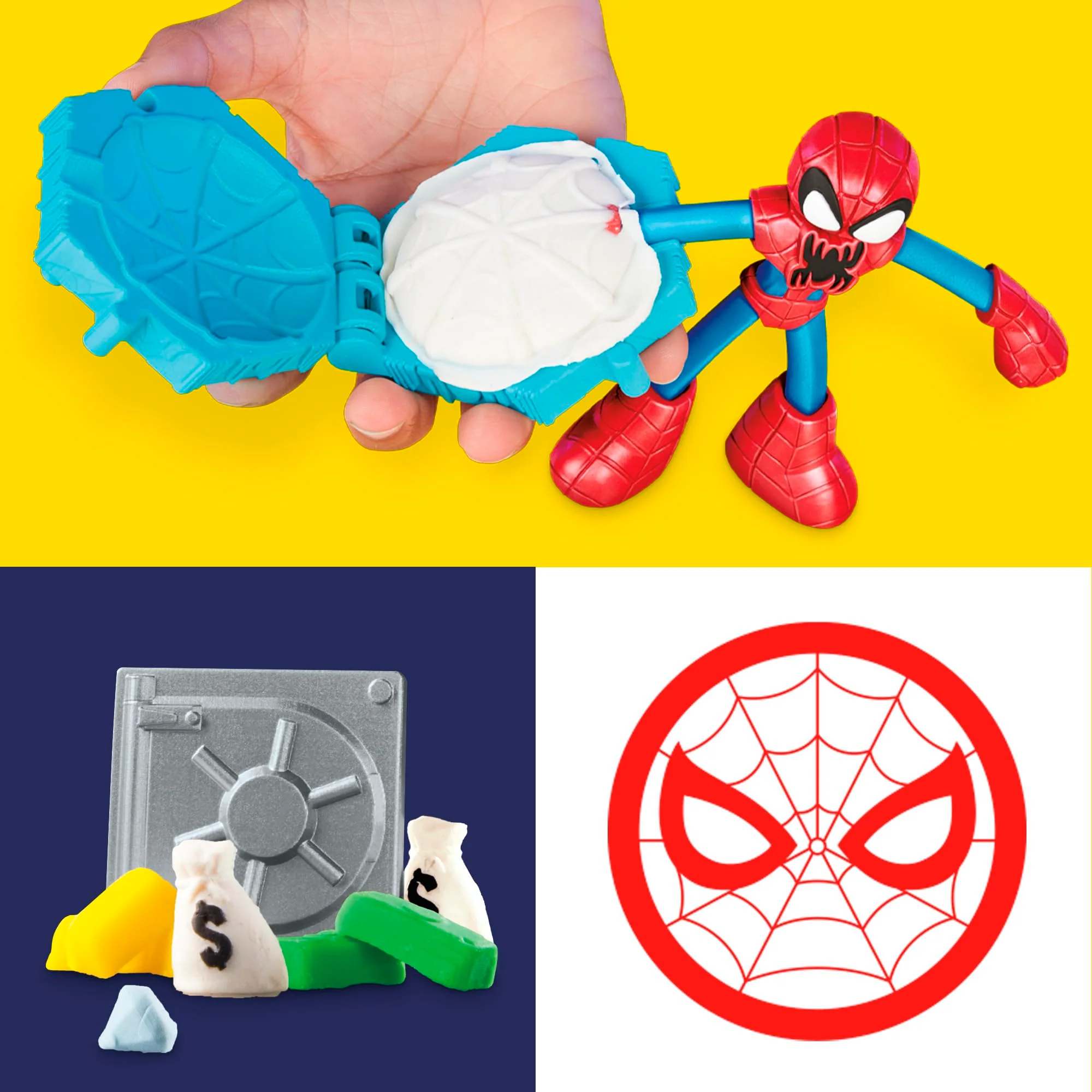 Play-Doh Marvel Spider-Man Netz-Action Set, 2 Spielfiguren und vielen Knetformen, 4 Dosen Modelliermasse in passenden Farben, kreatives für Kinder ab 3 Jahren - Image 11