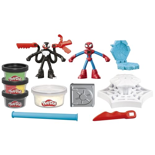 Play-Doh Marvel Spider-Man Netz-Action Set, 2 Spielfiguren und vielen Knetformen, 4 Dosen Modelliermasse in passenden Farben, kreatives für Kinder ab 3 Jahren - Image 5