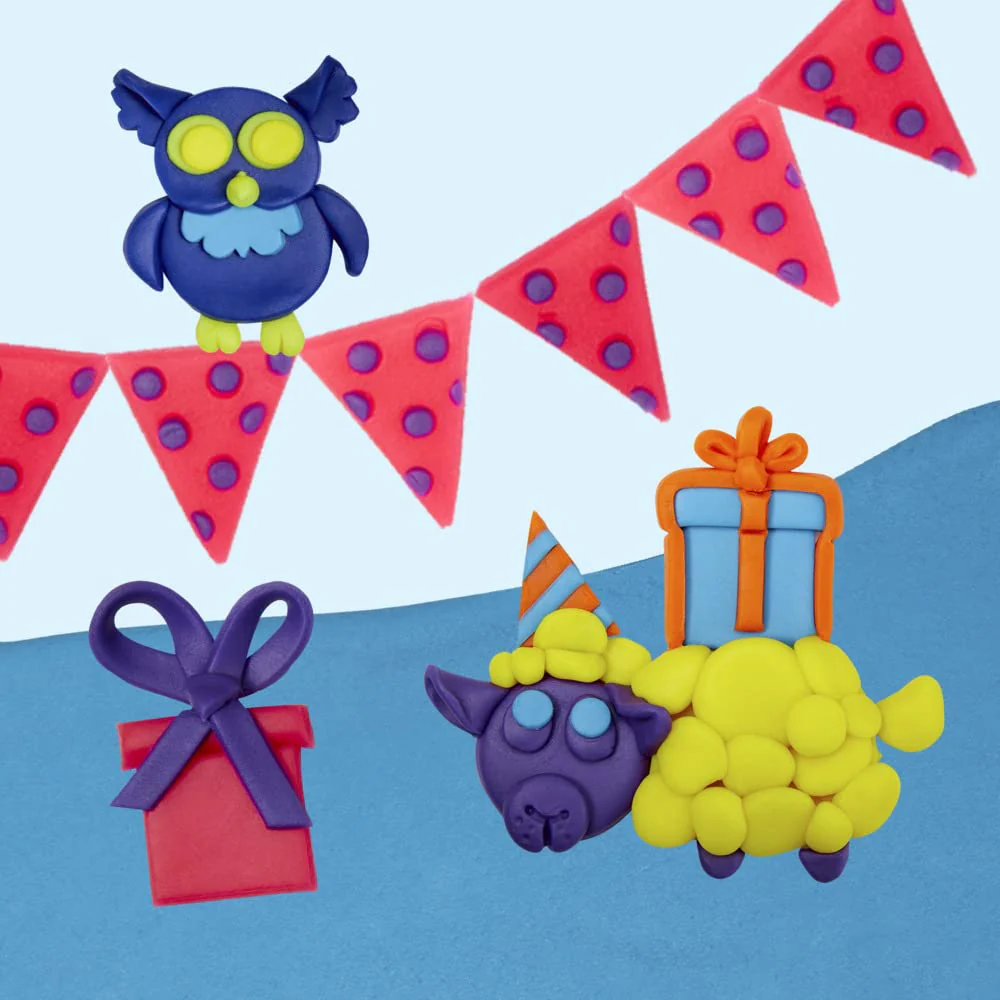 Play-Doh Party Bag, 15x kleine 28 g Dosen Knete, Bastel-Set perfekt zum Kneten Party, toll als Partytüte oder für die Schultüte, inklusive Aufkleber, kreatives für Kinder - Image 4