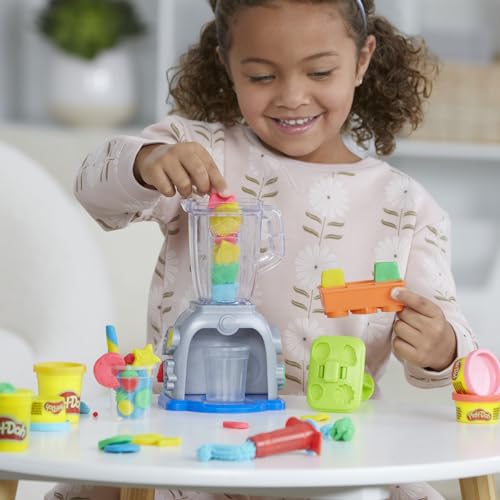 Play-Doh Smoothie Mixer, Bastelset mit Küche, 2 x 57g & 3 x 28g Dosen Bunte Knete für Zutaten, kreatives Spielen für Kinder ab 3 Jahren - Image 6