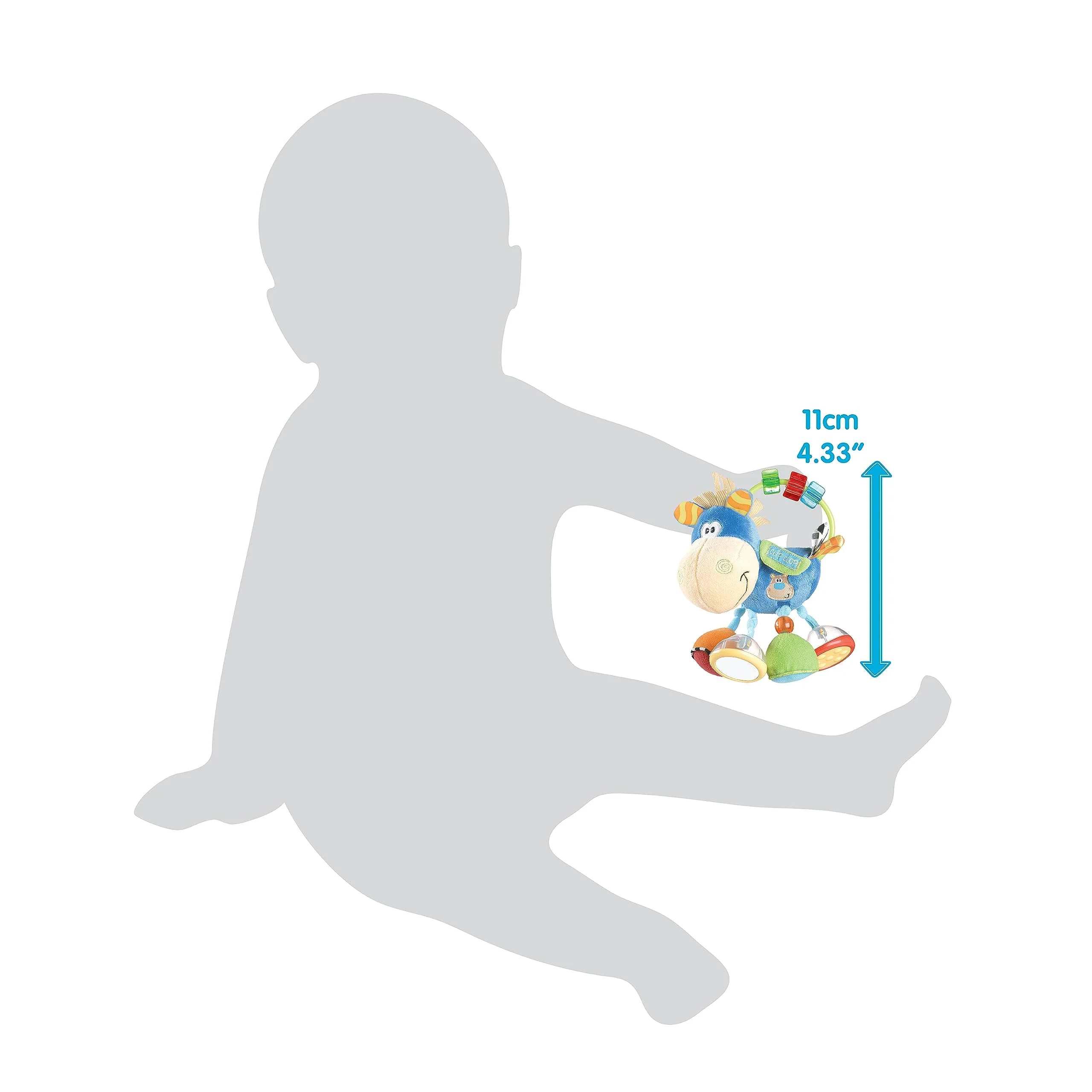 Playgro 101145 Plüschrassel Pferd, Lernspielzeug, Ab 3 Monaten, BPA-frei, Playgro Toy Box Pferd Klipp Klapp, Blau/Bunt, 40016, Größe: 15 x 6 x 20 cm , 1 Stück - Image 7