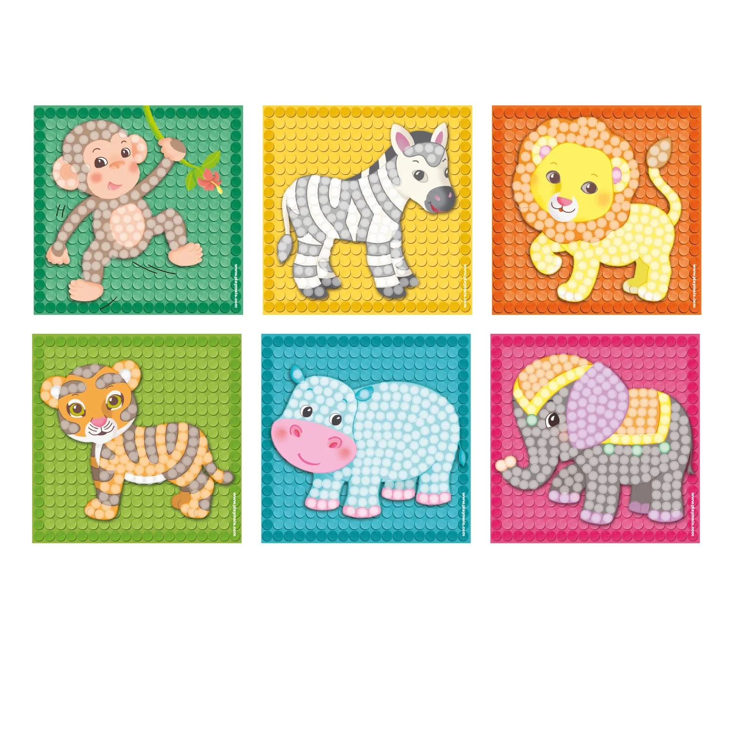 Playmais MOSAIC Little Zoo Kreativ-Set zum Basteln für Kinder ab 3 Jahren | Über 2.300 Stück & 6 Mosaik Klebebilder mit Zootieren | Fördert Kreativität & Feinmotorik | Natürliches Spielzeug - Image 7