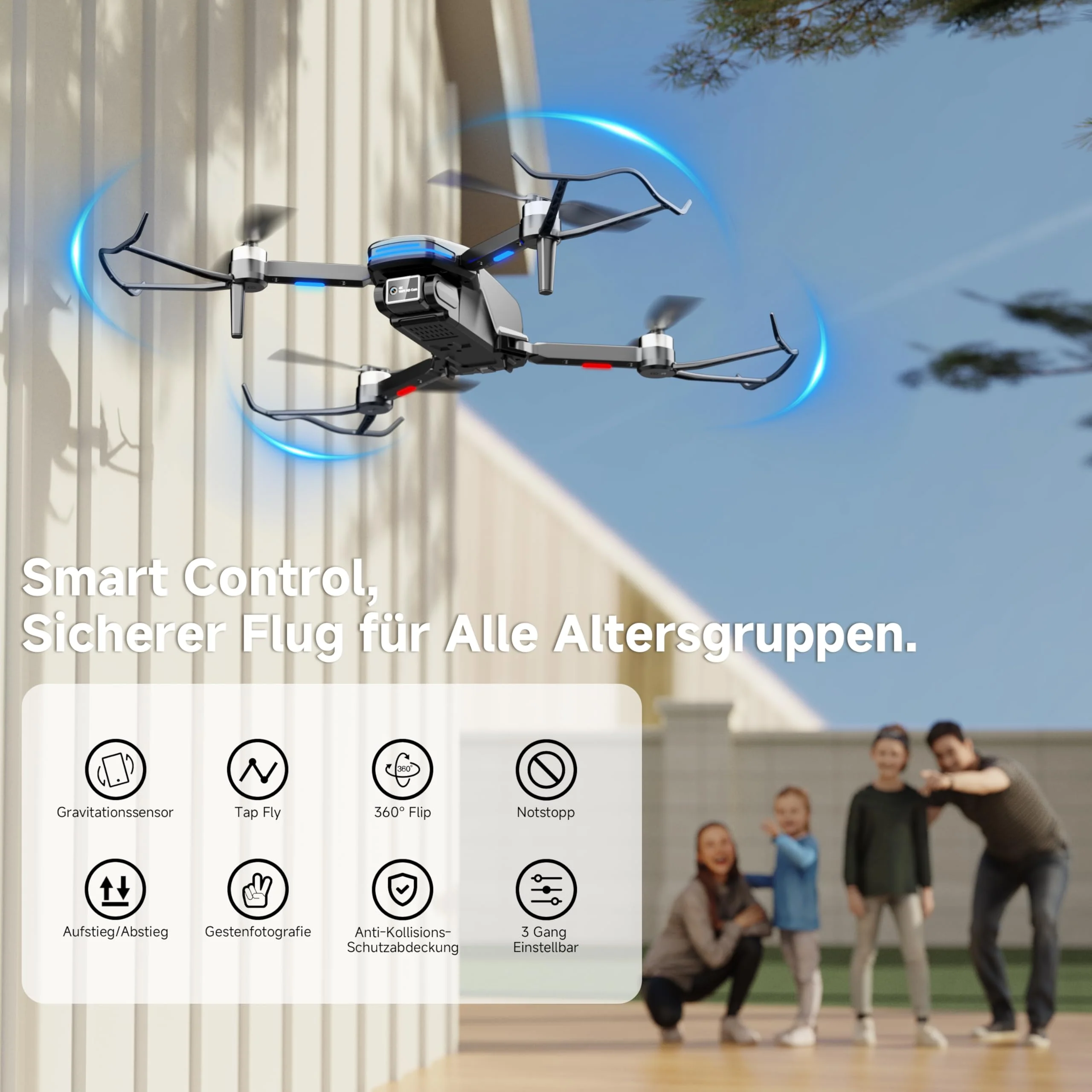 PLEGBLE Drohne mit Kamera 4K für Kinder, Mini Drohne Erwachsene, Bürstenlosem Motor FPV RC Drone mit 5G WiFi, Höhenhaltung, 3D Flip, Kopflos Modus, Flugbahn, Spielzeug Geschenke für Jungen ab 8 Jahre - Image 5
