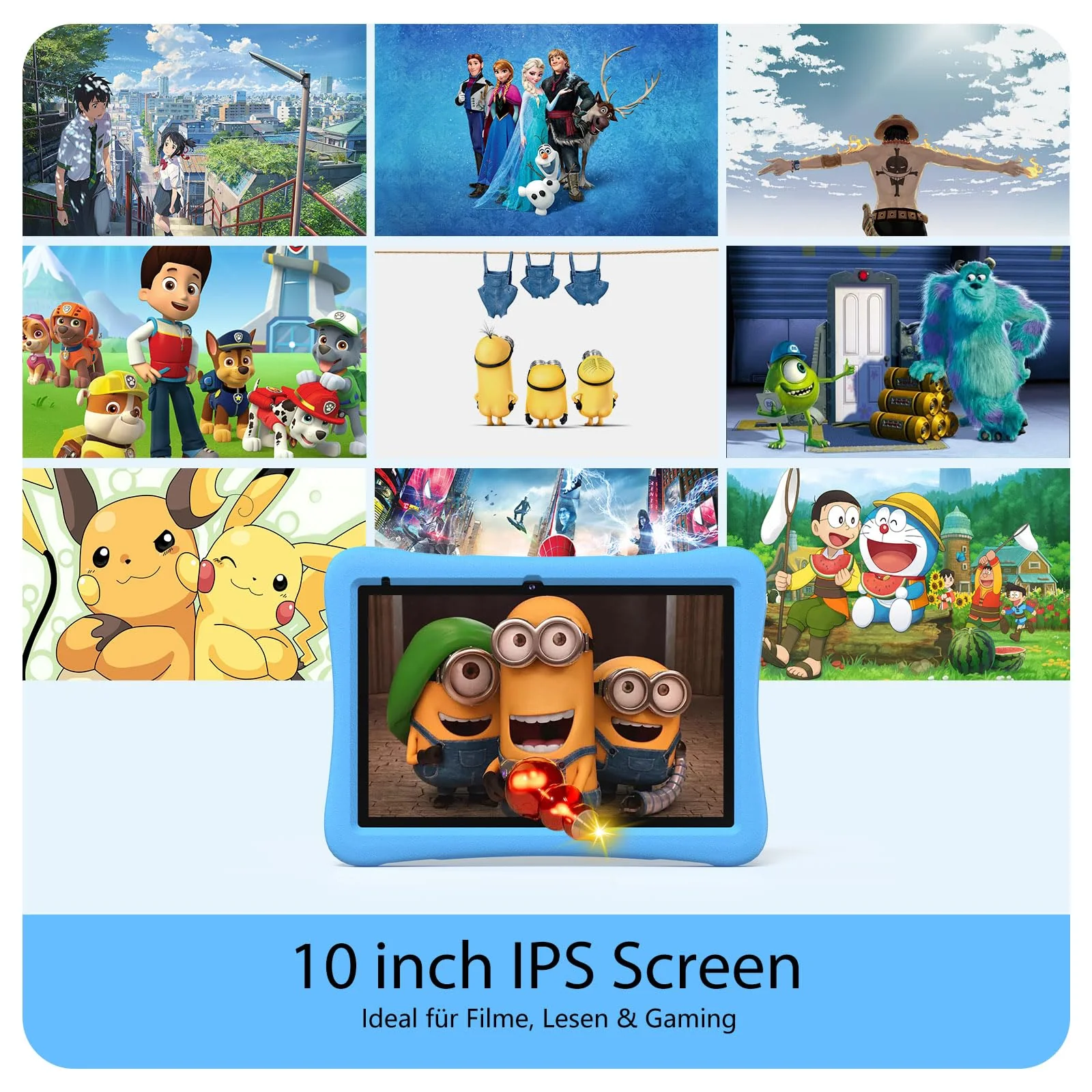 plimpton Kids Tablet 10 Zoll, Kinder Tablet mit Android 15, 9GB RAM+64GB ROM(512GB Erweiterbar) Tablets für Kinder mit Schutzhülle, Kindersicherung, BT 5.0, WiFi, Dual Kamera - Image 6