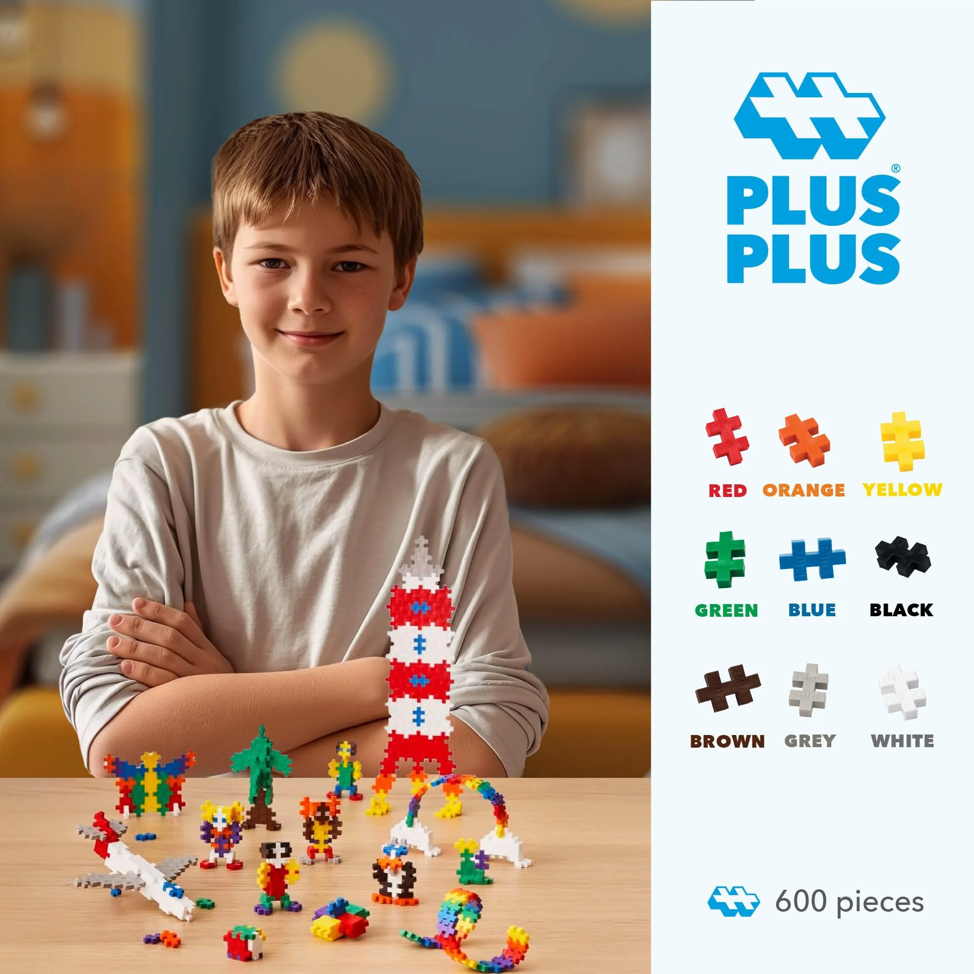Plus-Plus 3310 Geniales Konstruktionsspielzeug, Open Play Basic, Bausteine-Set, 600 Teile - Image 6