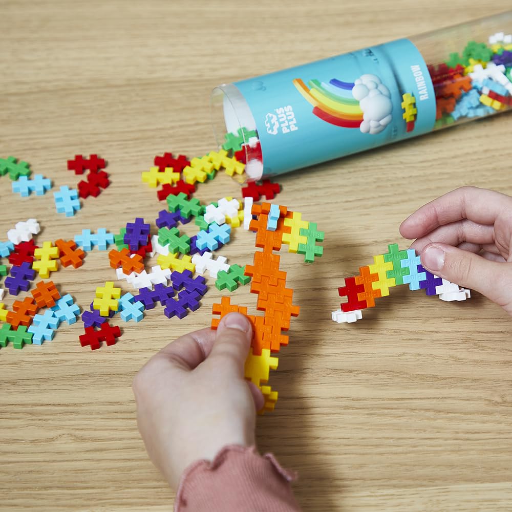 Plus-Plus 9604262 Geniales Konstruktionsspielzeug, Regenbogen, Kreativ-Bausteine Tube, 240 Teile - Image 6