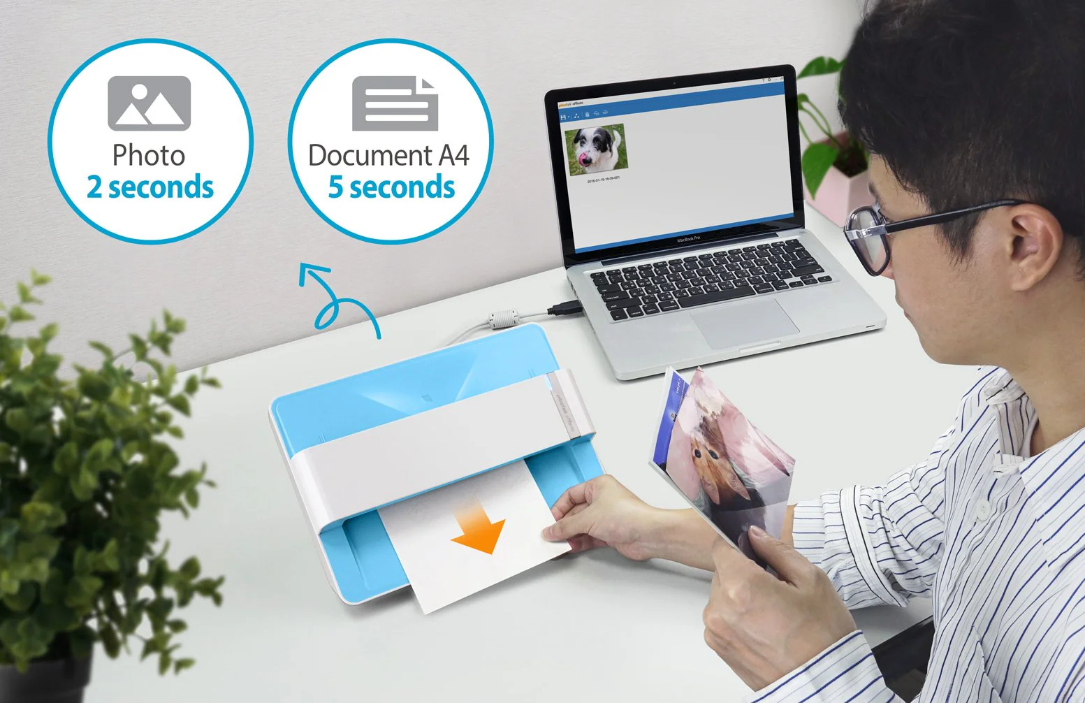 Plustek Foto-Scanner – ePhoto Z300 German Design Award 2018, scannt 4x6 Fotos in 2 s, automatische Ausrichtung und CCD-Sensor. Unterstützt Mac und PC. - Image 4