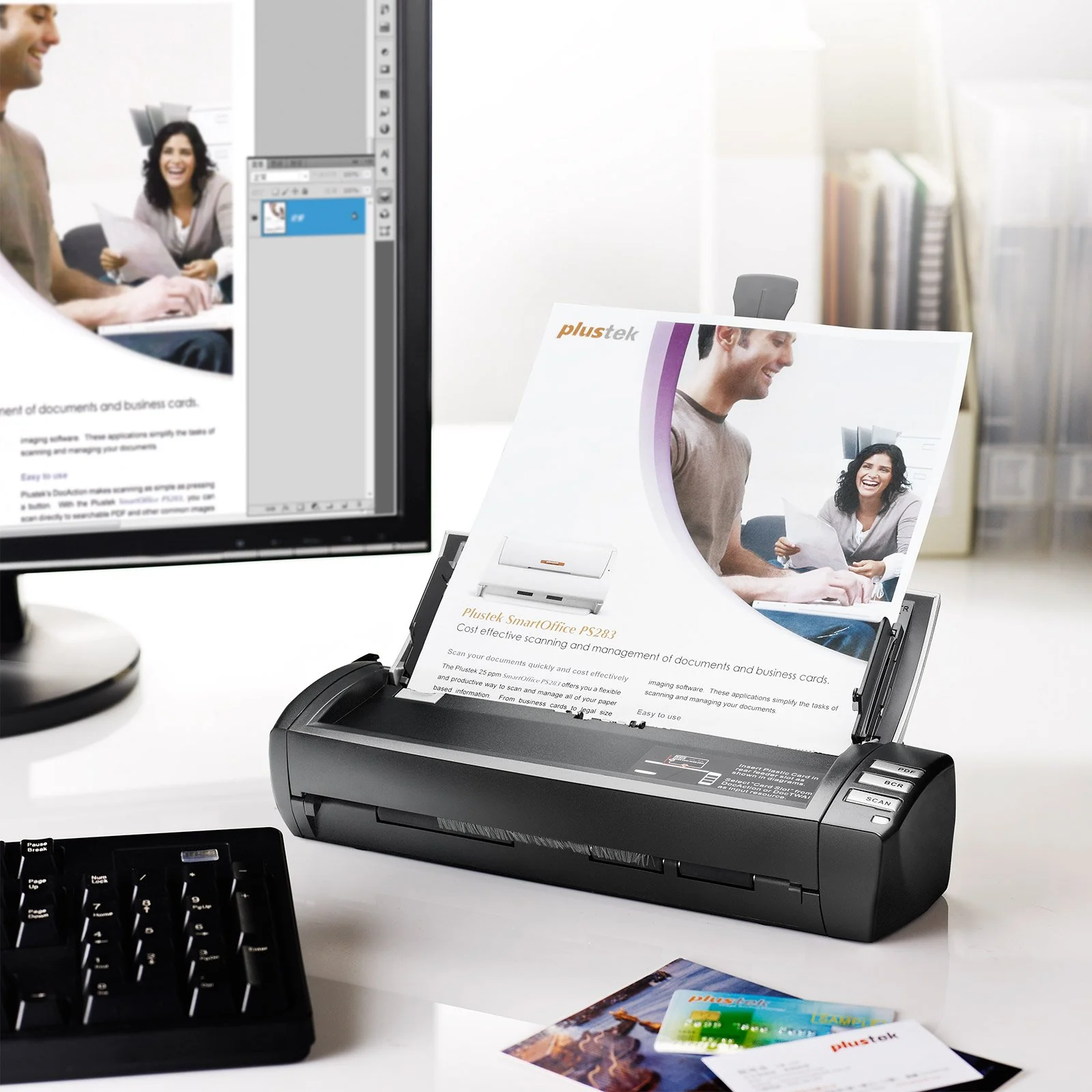 Plustek Mobile Scanner AD480 - kompakter Duplex-Scanner, Stromversorgung USB, A4, 20 ppm, Plastik Karte annehmbar - Image 4